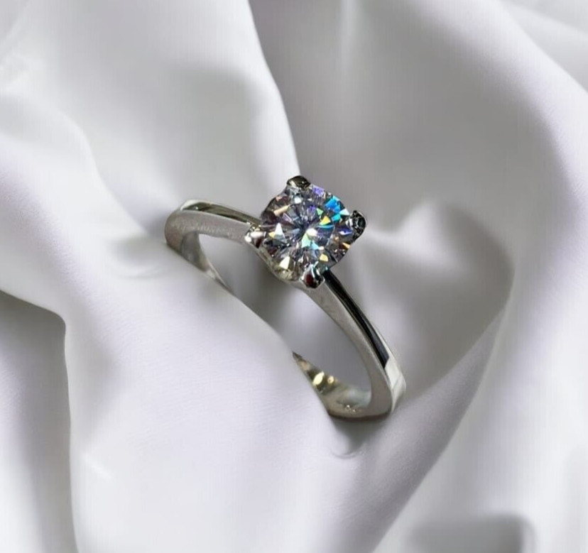 Moissanite Womens Diamond Ring Silver 925 Gift Diamond Woman Band For Her