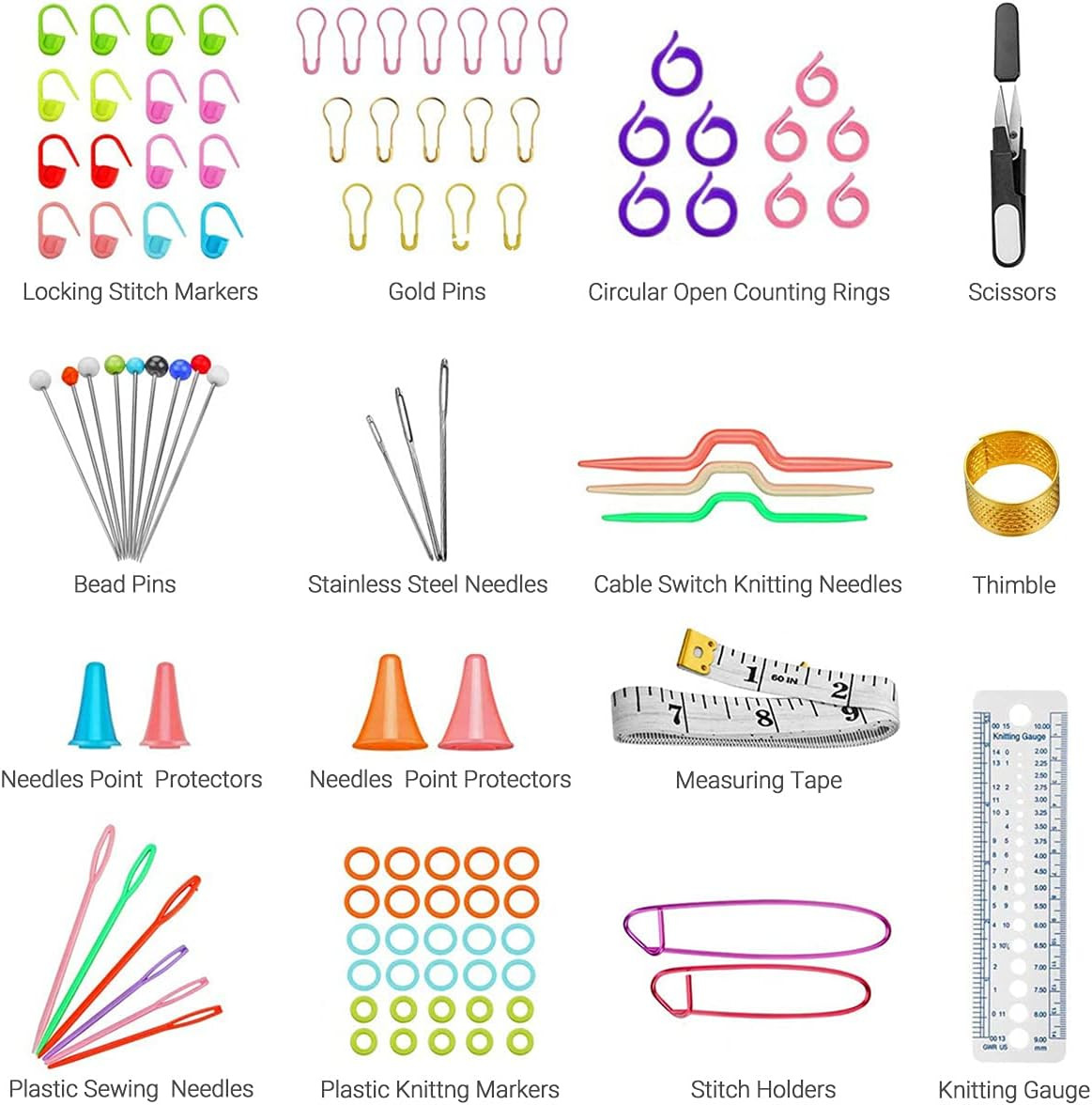 Crochet Hook Set with Yarn – 100pc Knitting Needles, Sewing & Craft Tools Kit