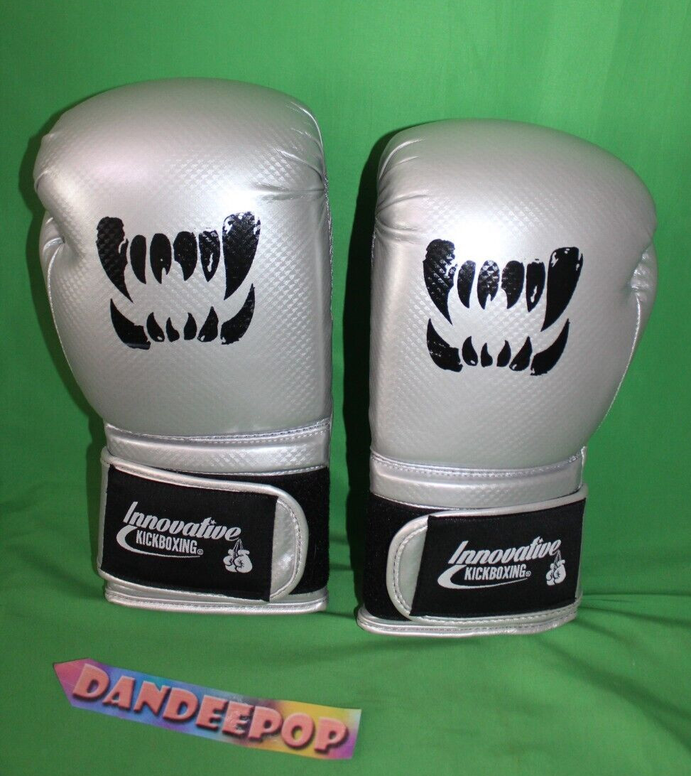 King 16 Oz Gloves Innovative Kickboxing Sport Silver Metallic Protective Gear
