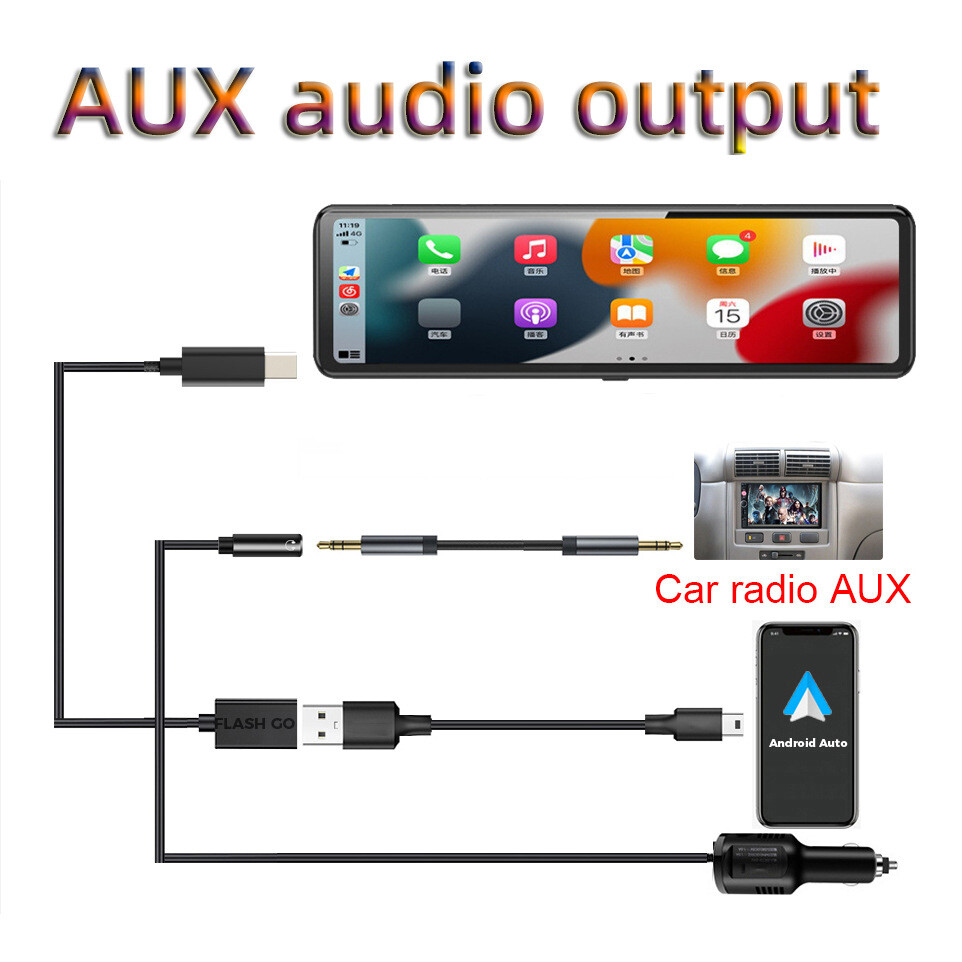 Full Touch 12" IPS 4G wifi Car DVR Camera Android Auto cam smart rearview mirror