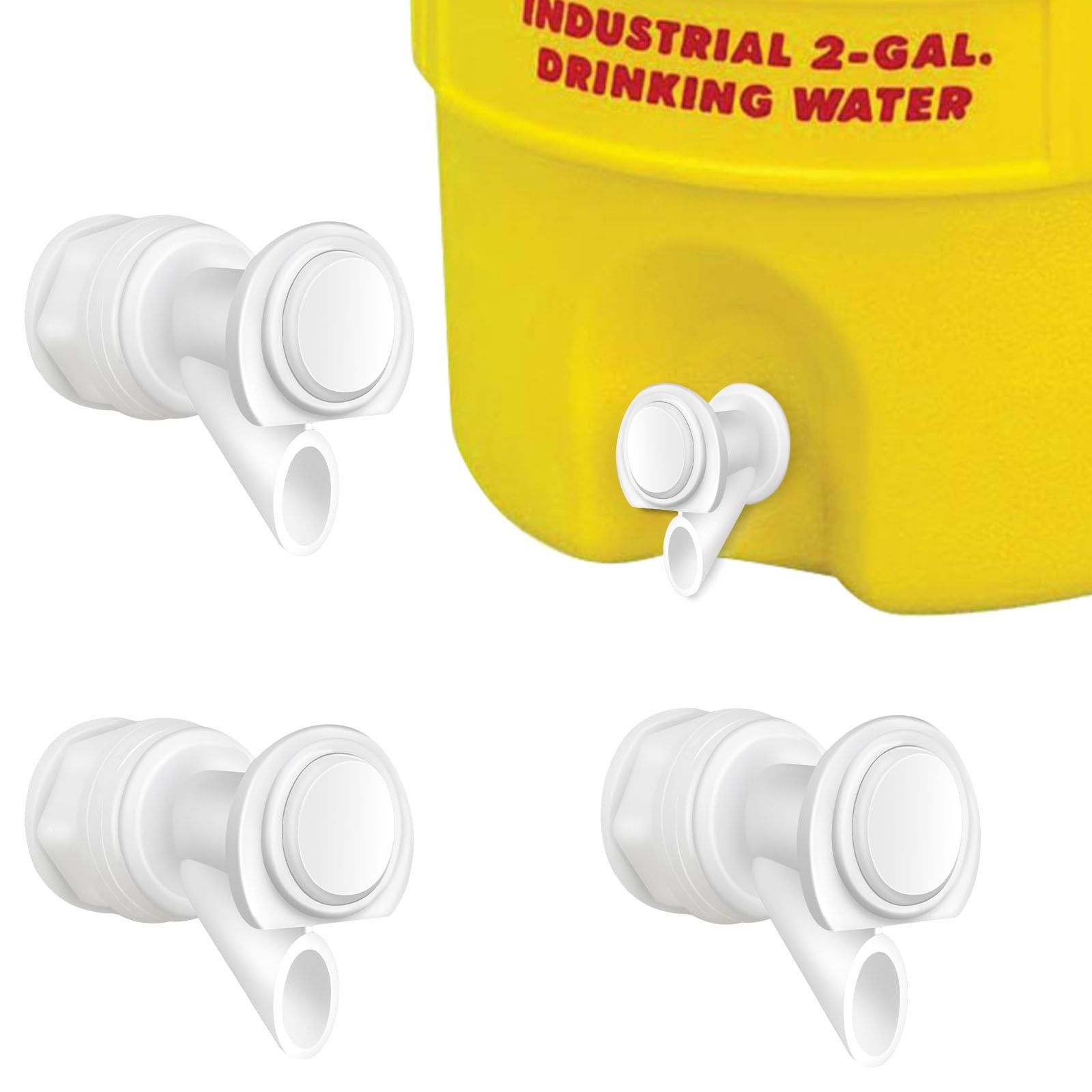 3 Pcs Push Button Water Spigot Replacement Fits Igloo 2 3 5 10 Gallon White