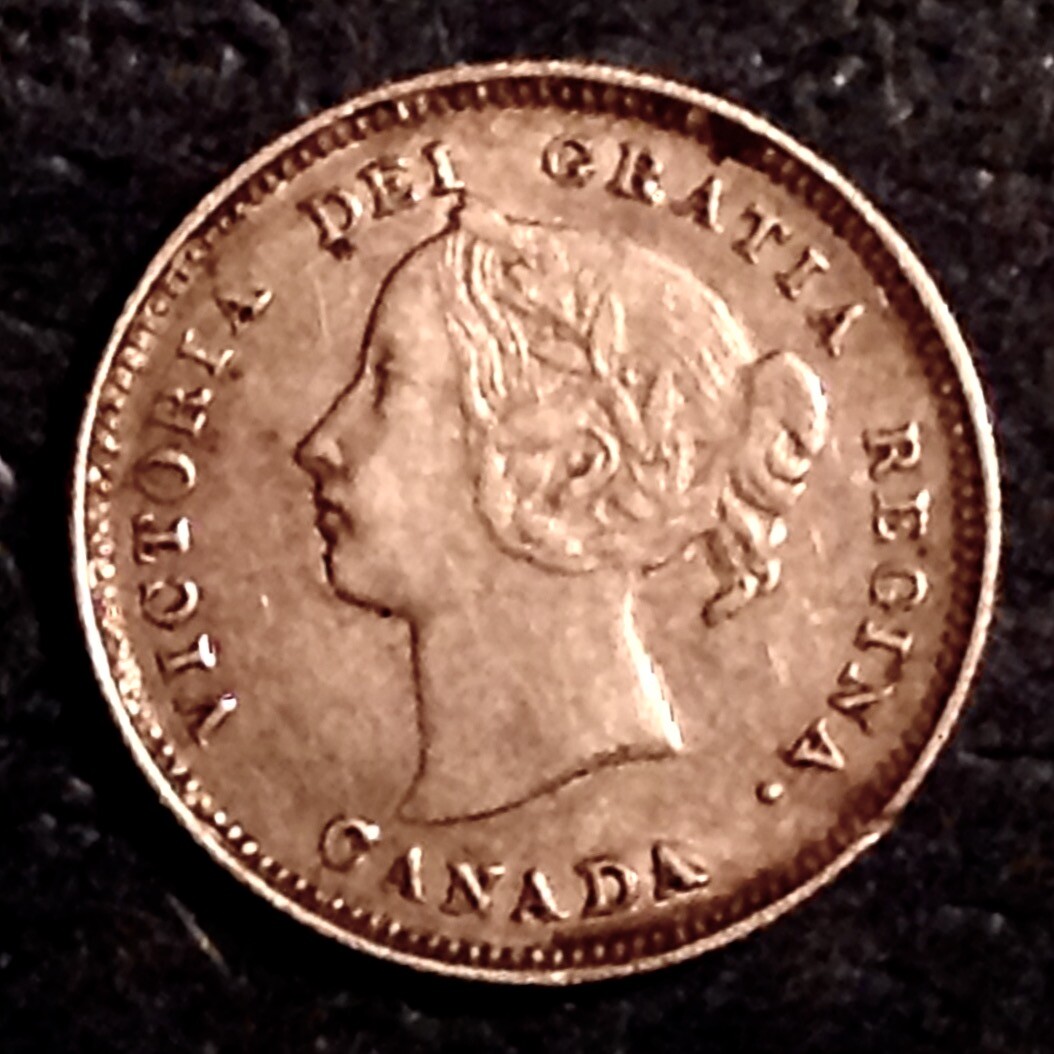 1885 Canada Victoria Five 5 Cents - Small 5 cd