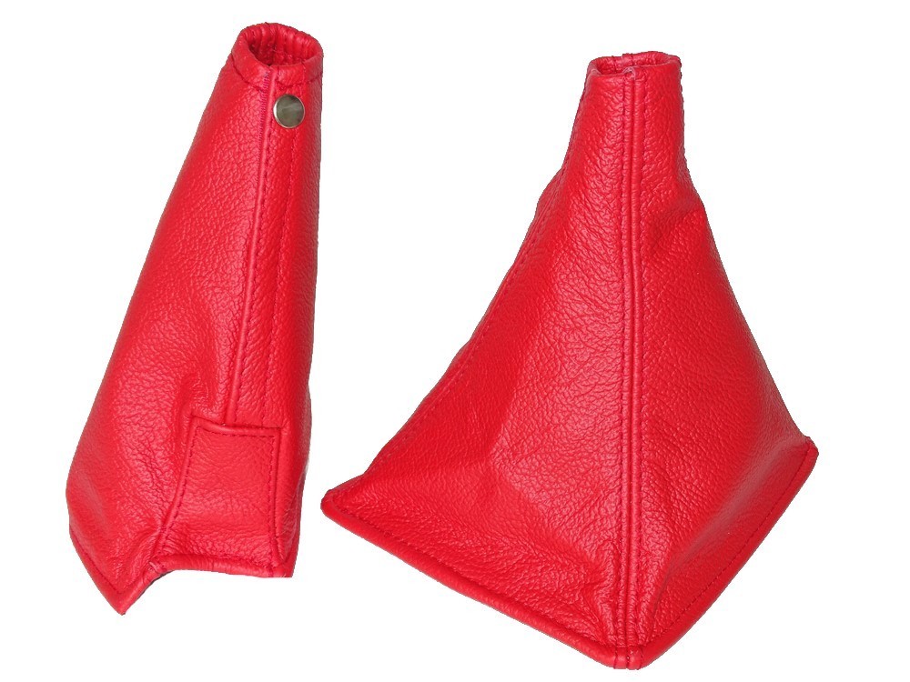 Shift & Ebrake Boot For Nissan Skyline R32 1989-94 Red Leather