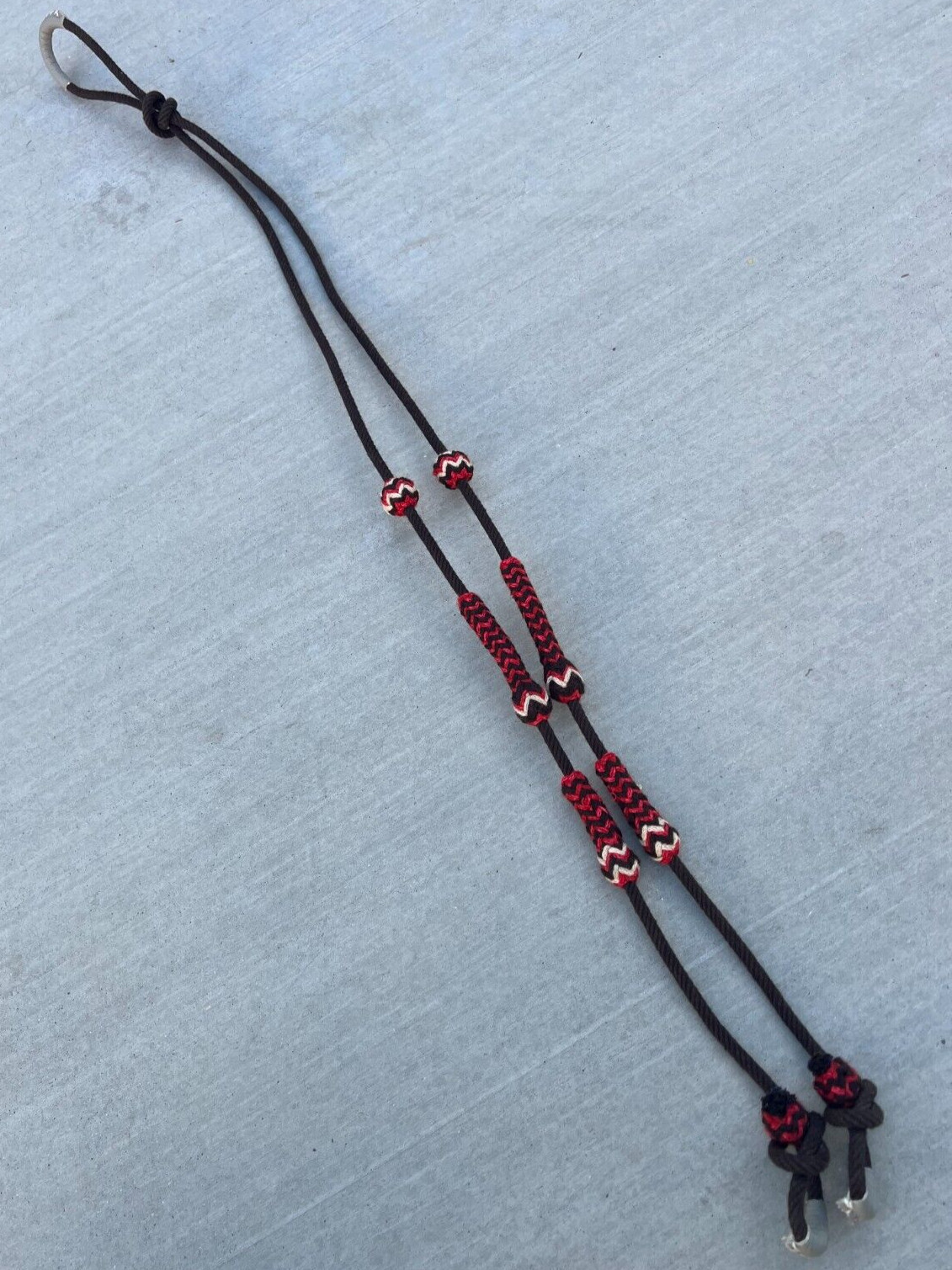 Charro Saddle Dark Brown Cotton Horse Reins, Riendas Charras Para Caballo, Tack
