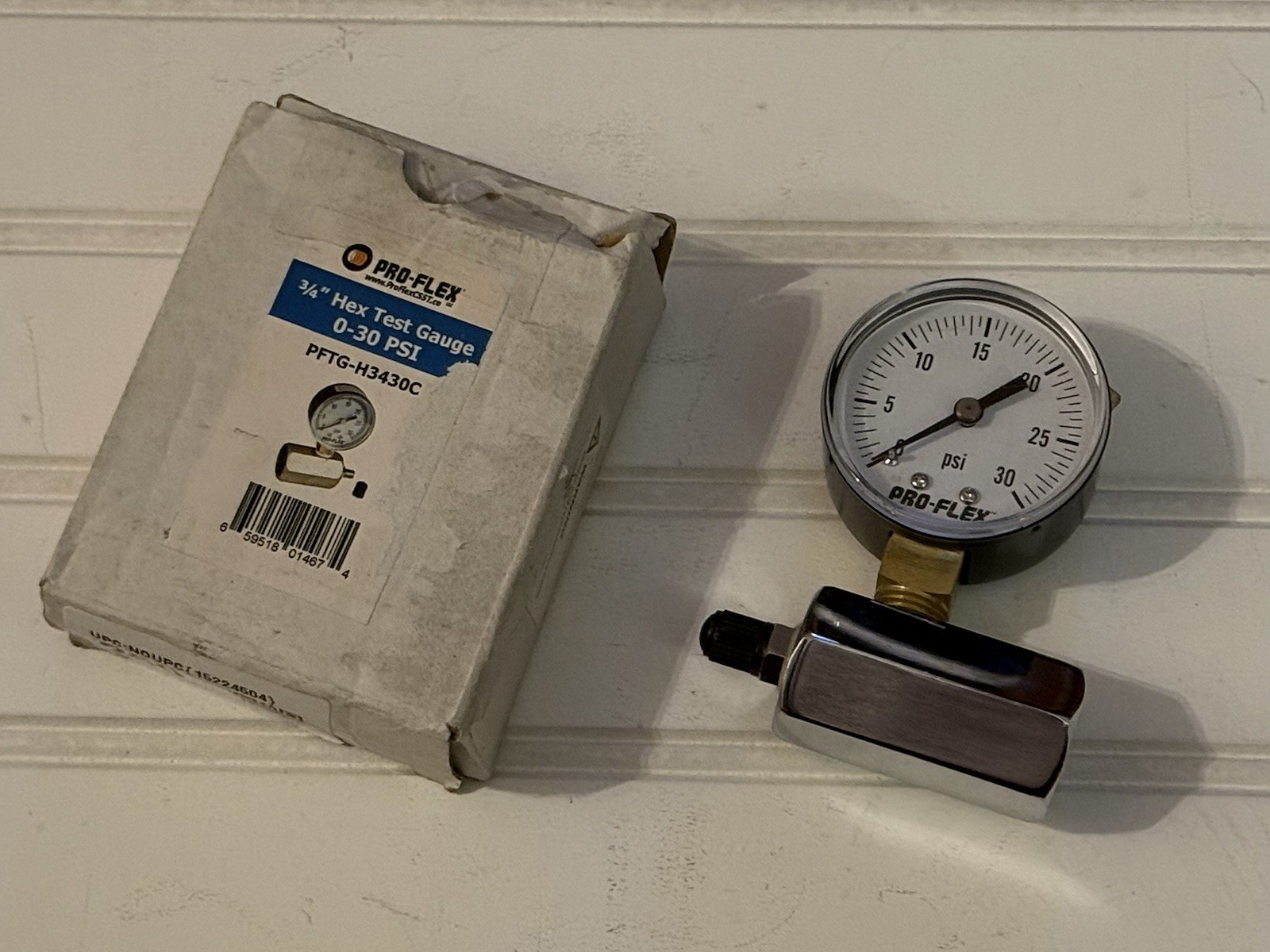 Pro-Flex 3/4" Hex Test Gauge 0-30 PSI PFTG-H3430C