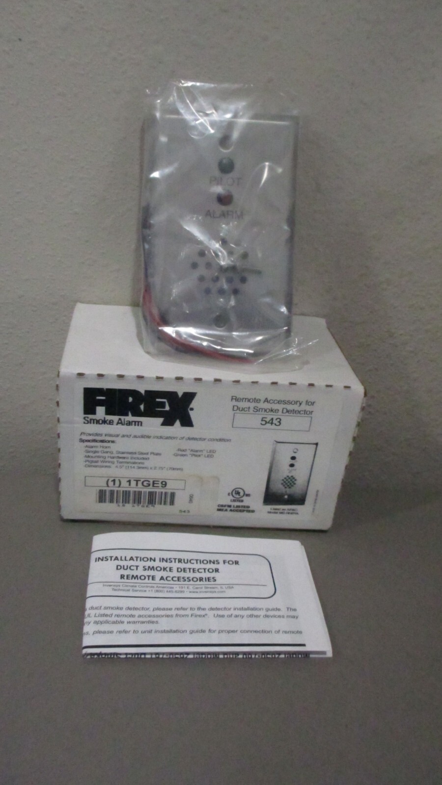 FireX 543 Remote Accessory for Duct Smoke Detector