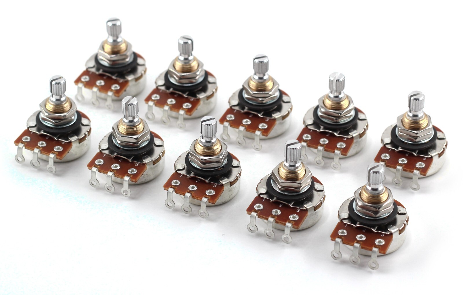 10x Bourns 250K Pot 3/8” Short Split Shaft Audio Taper Low Friction Rotation