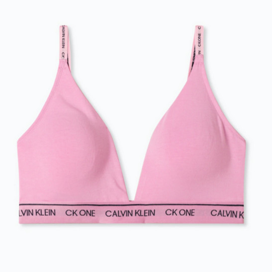 Calvin Klein Womens Ck One Lightly Lined Triangle Bralette in Pink Small