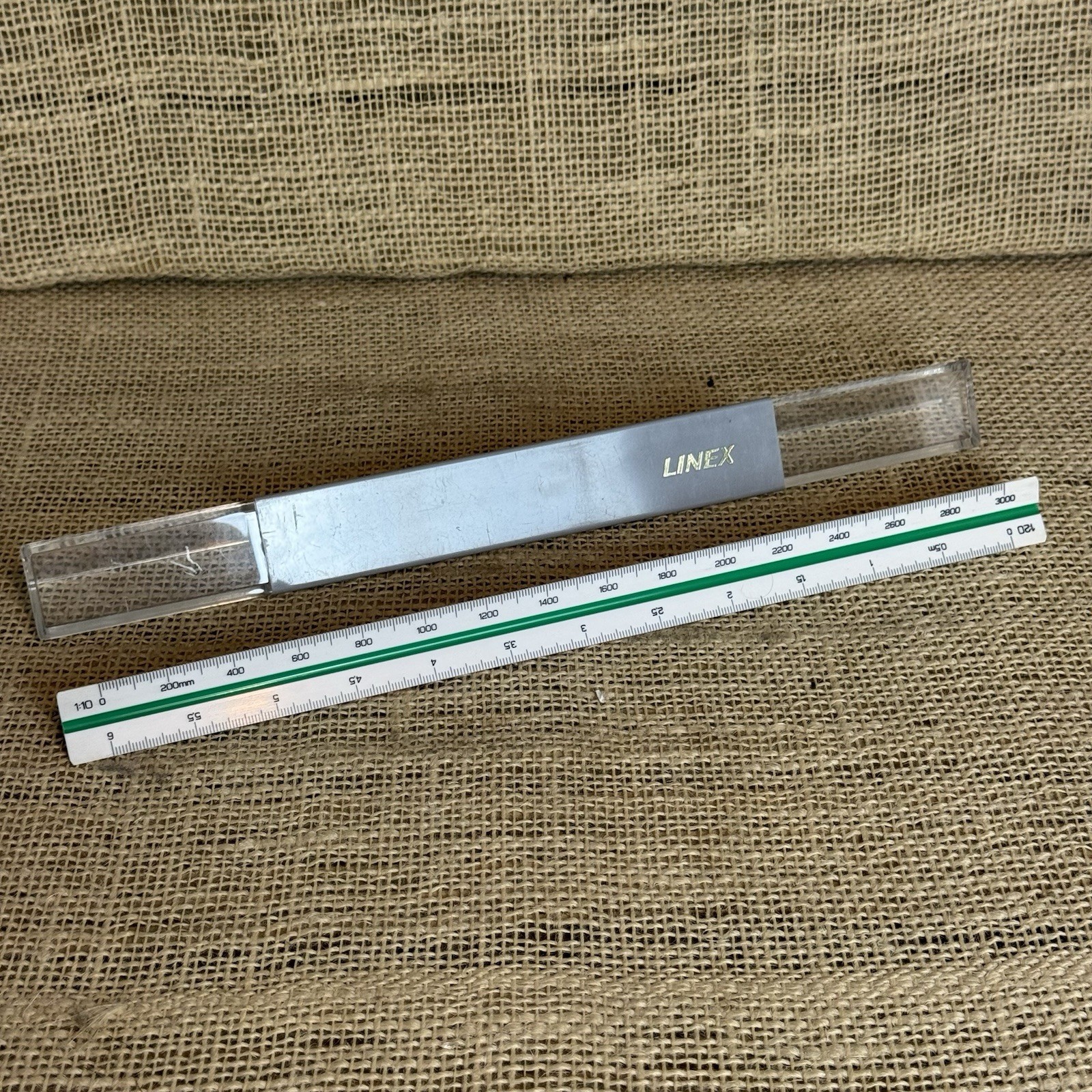 Linex 303 Triangular Graphics Engineering Drawing ruler in original case