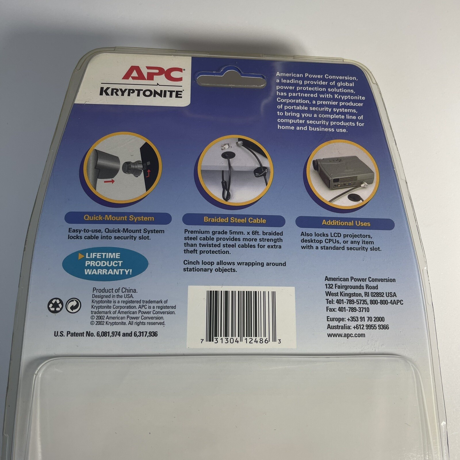 New APC Kryptonite notebook computer key lock portable easy to install cablelock