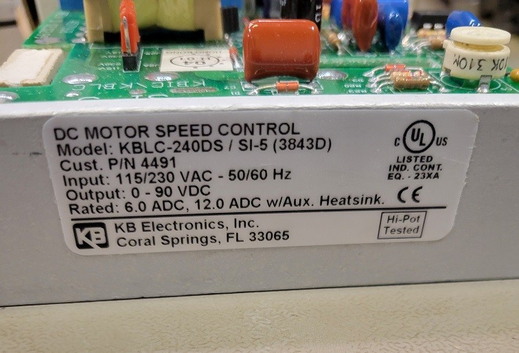 Heller Speed Control Card KB Electronics KBLC-240DS / SI-5 (3843E)