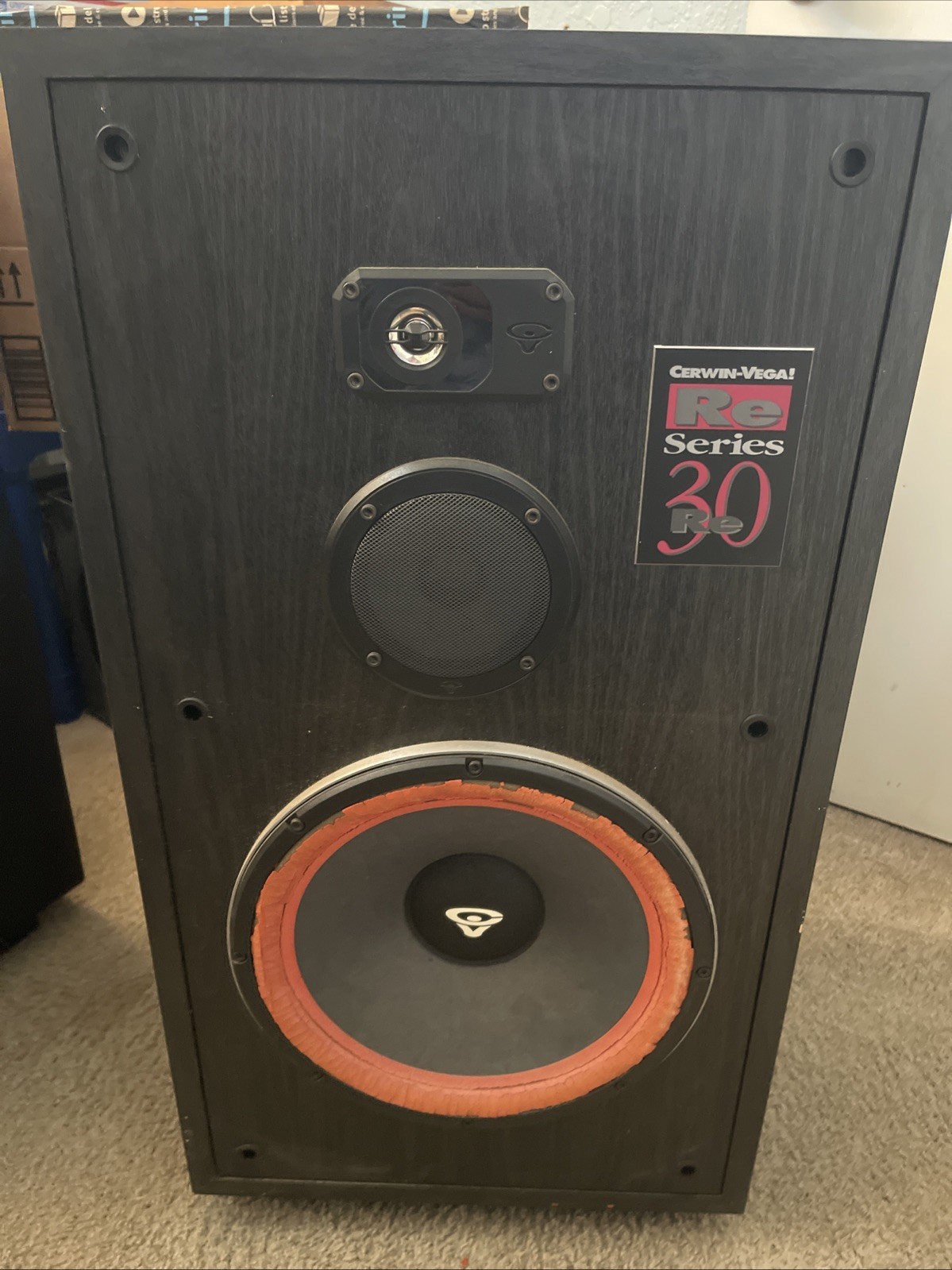 Vintage Cerwin Vega RE-30, Large 3-way Floor Speaker  - Tested. Sell As Singles.