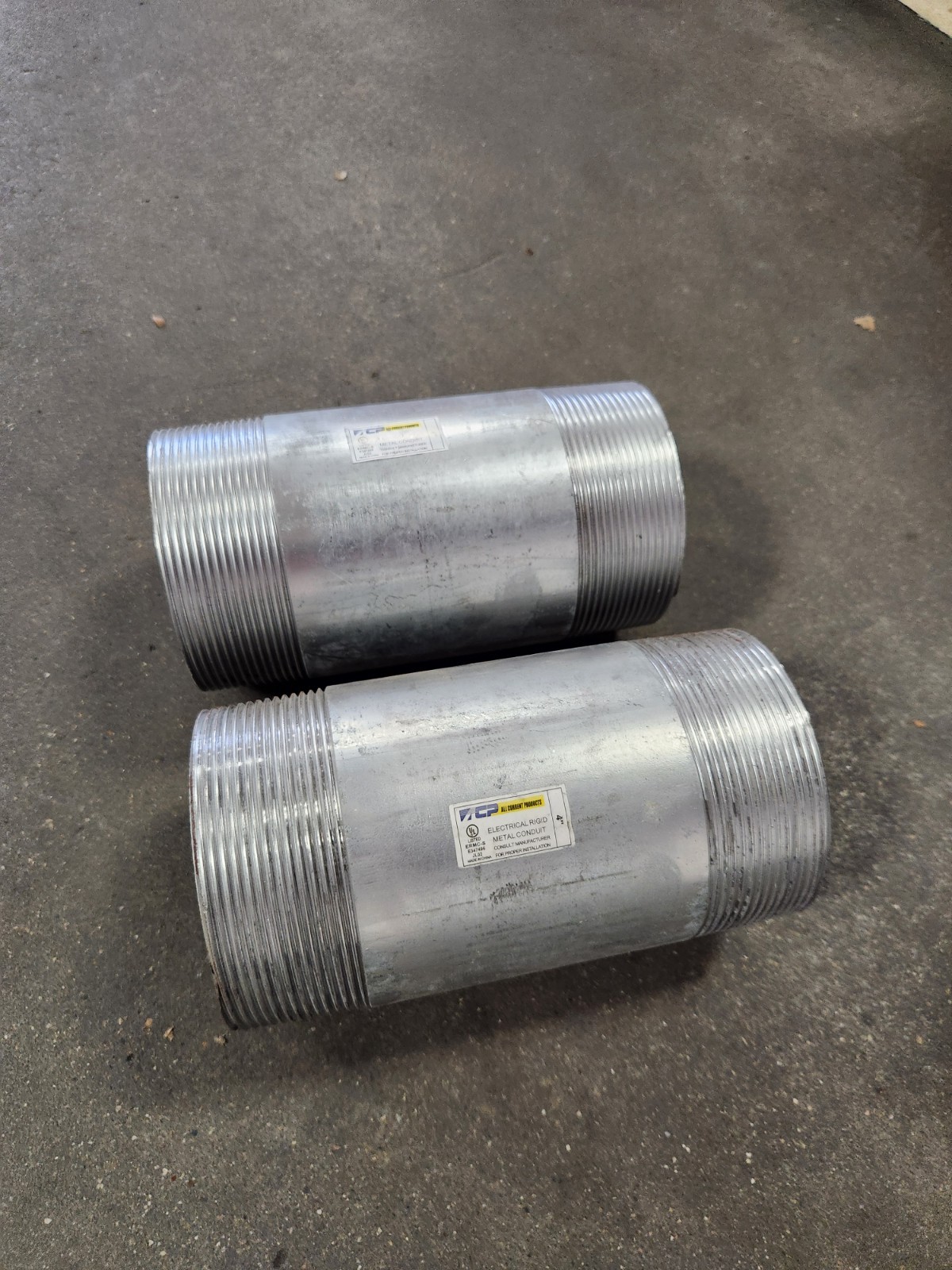 (2) NIB All Current Product 4"x8" Galvanized Rigid Conduit Nipples GLNP400800