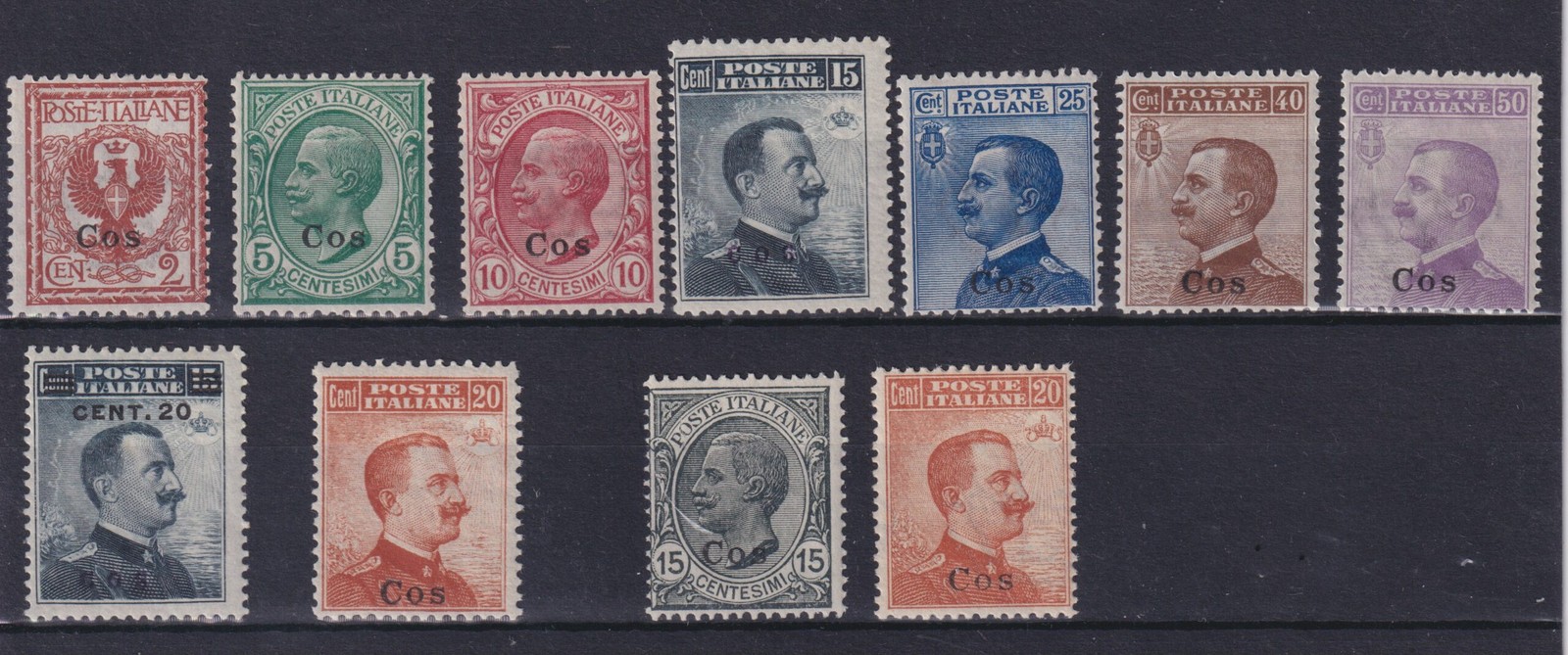 KINGDOM OF ITALY 1912-1922 AEGEAN COS M.N.H. CERT. RAYBAUDI