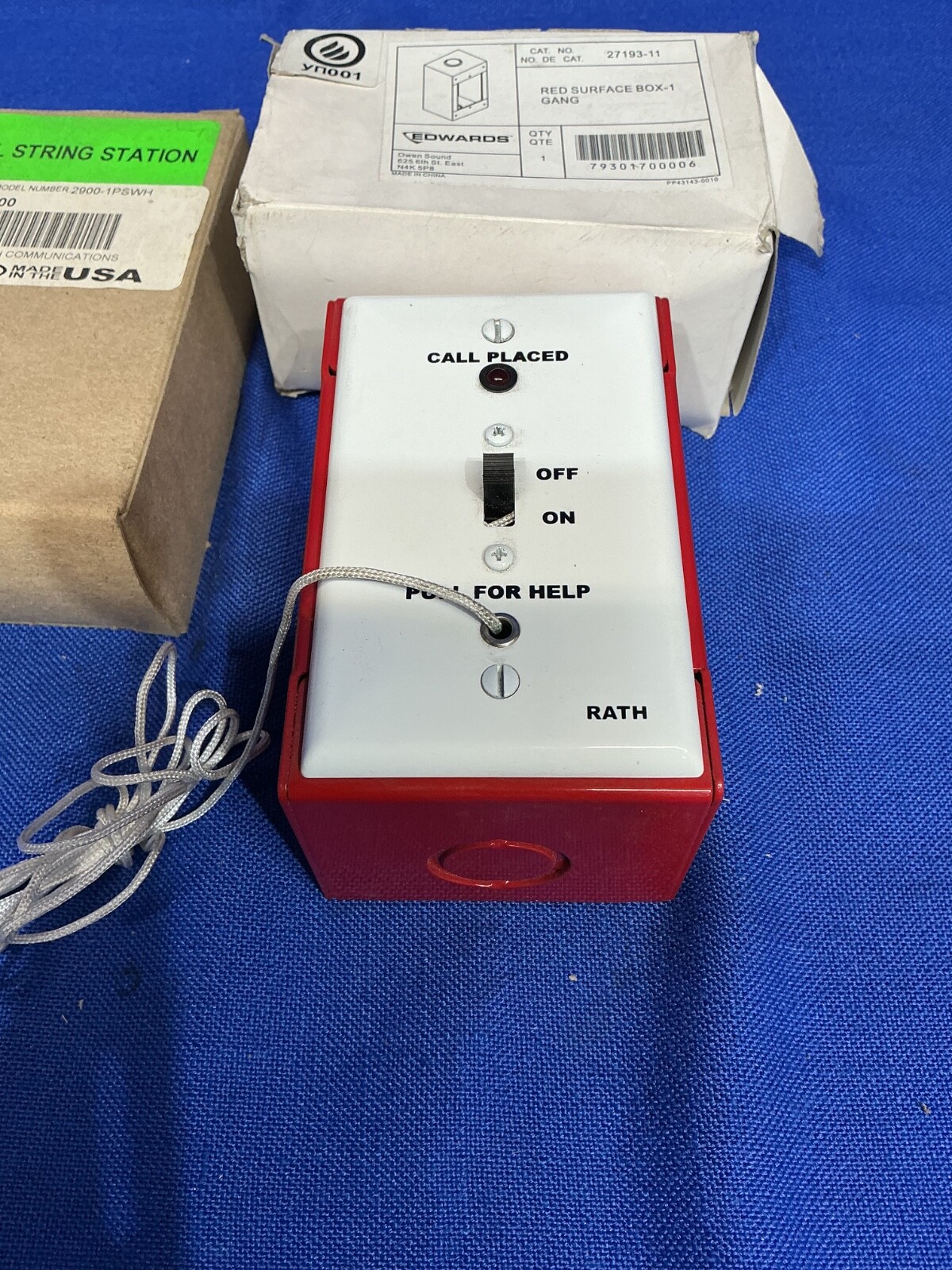 Rath Communications Call Pull String Station 2900 & Edward’s Red Box 27193-11