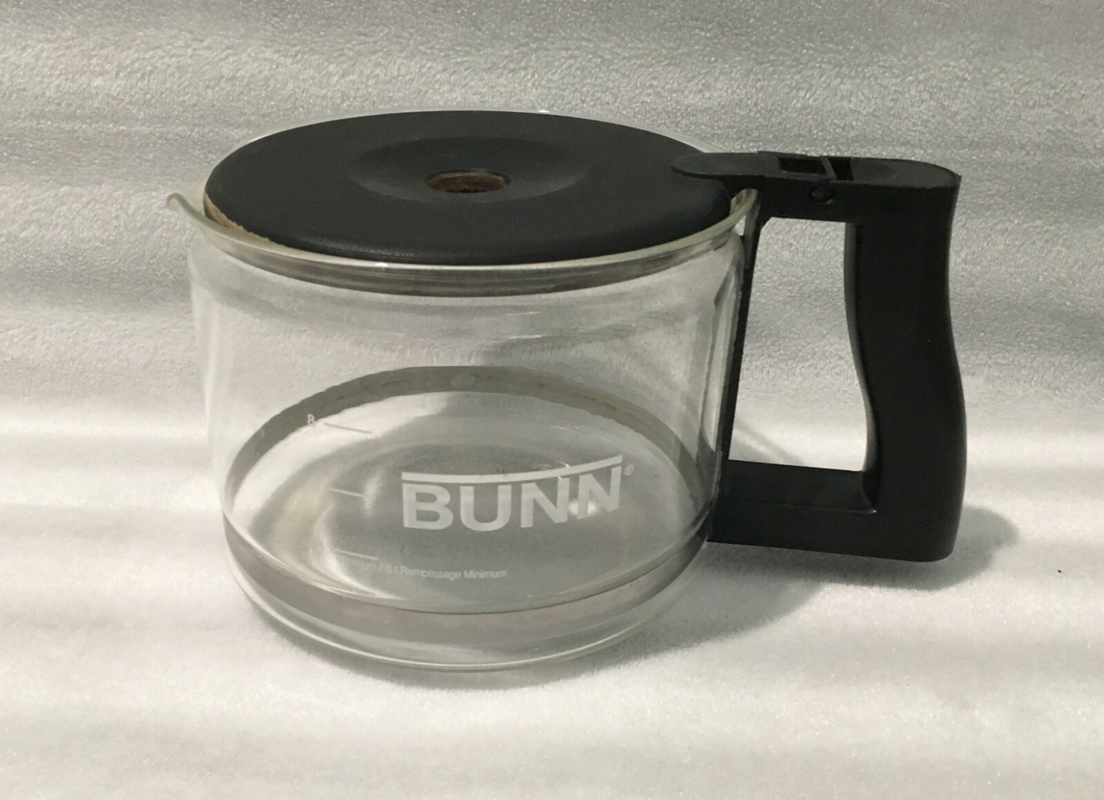 BUNN REPLACEMENT GLASS COFFEE POT / CARAFE / 10 CUP / BLACK LID