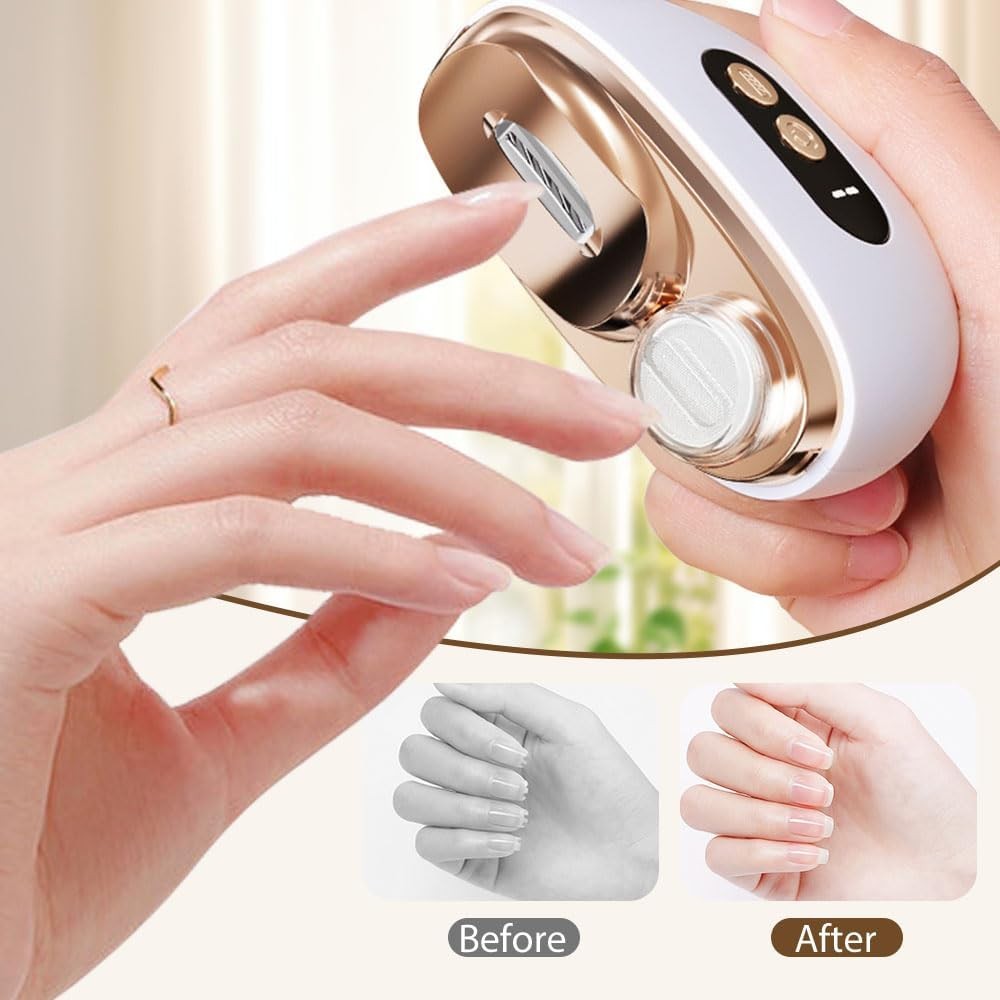 Automatic Electric Toe Nail Clippers Trimmer LED Light with 3 Adjustable Speeds