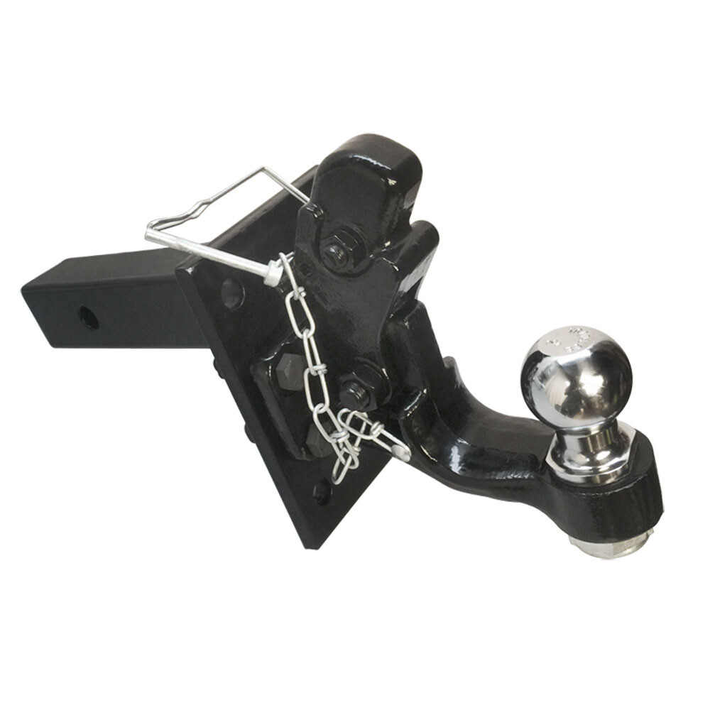 2'' x 2'' Solid Adjustable Mounting plate & 8 Ton Pintle w/ 2'' Ball COMBO Hitch