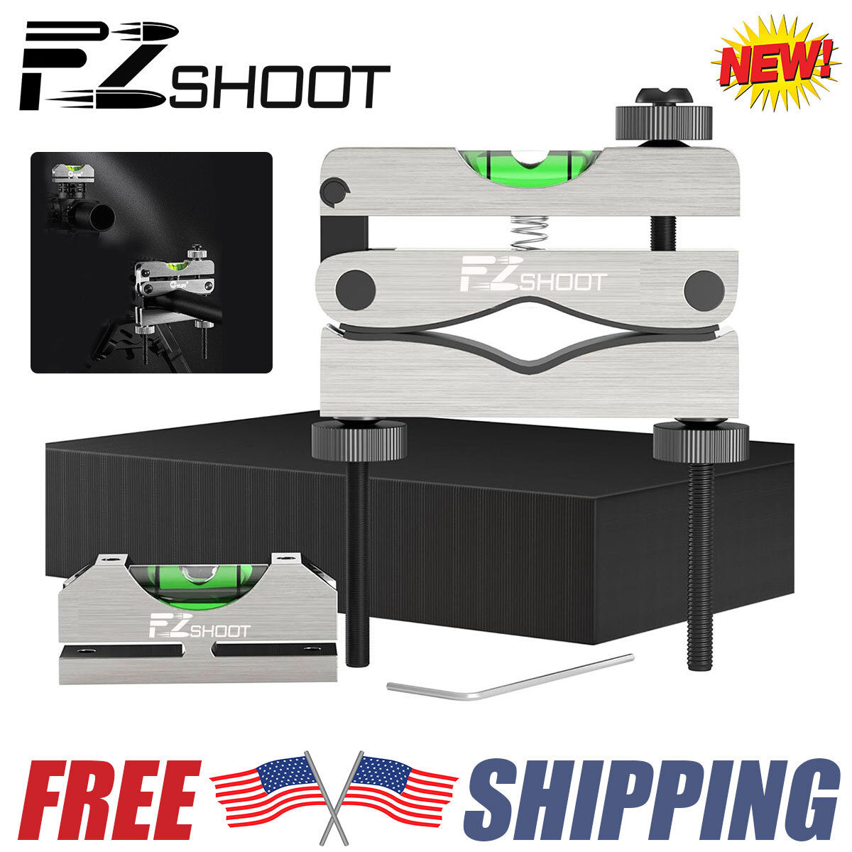 Reticle Leveling System Firearm Scope Crosshair Alignment Level Tool Kit -Silver