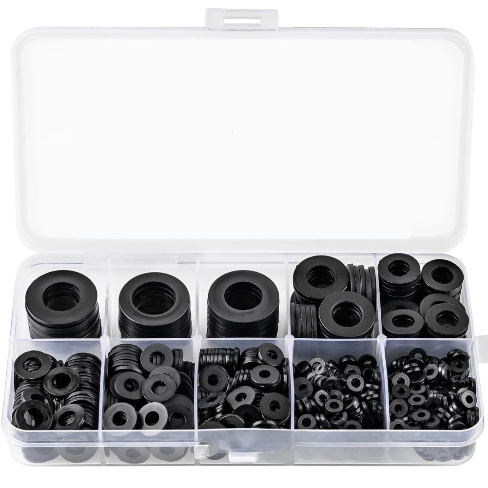 Flat Washers 900PCS Black Nylon Kit with Metric Sizes M2 through For
