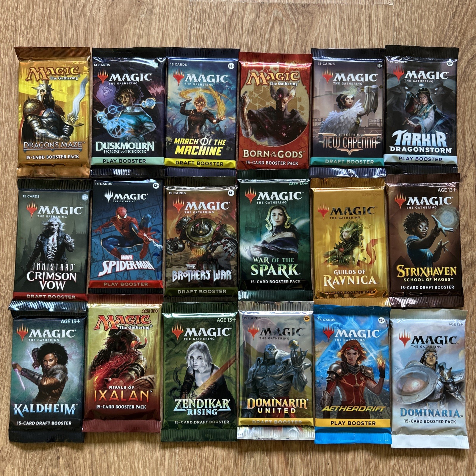 12 Random Magic (MtG) Packs For Chaos Draft. No Repeats, Sealed