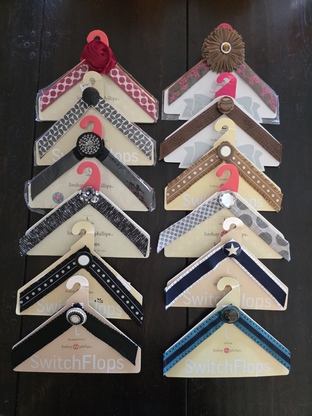 Lot of 12 Lindsay Phillips Switch Flop Interchangeable Straps...Size Large