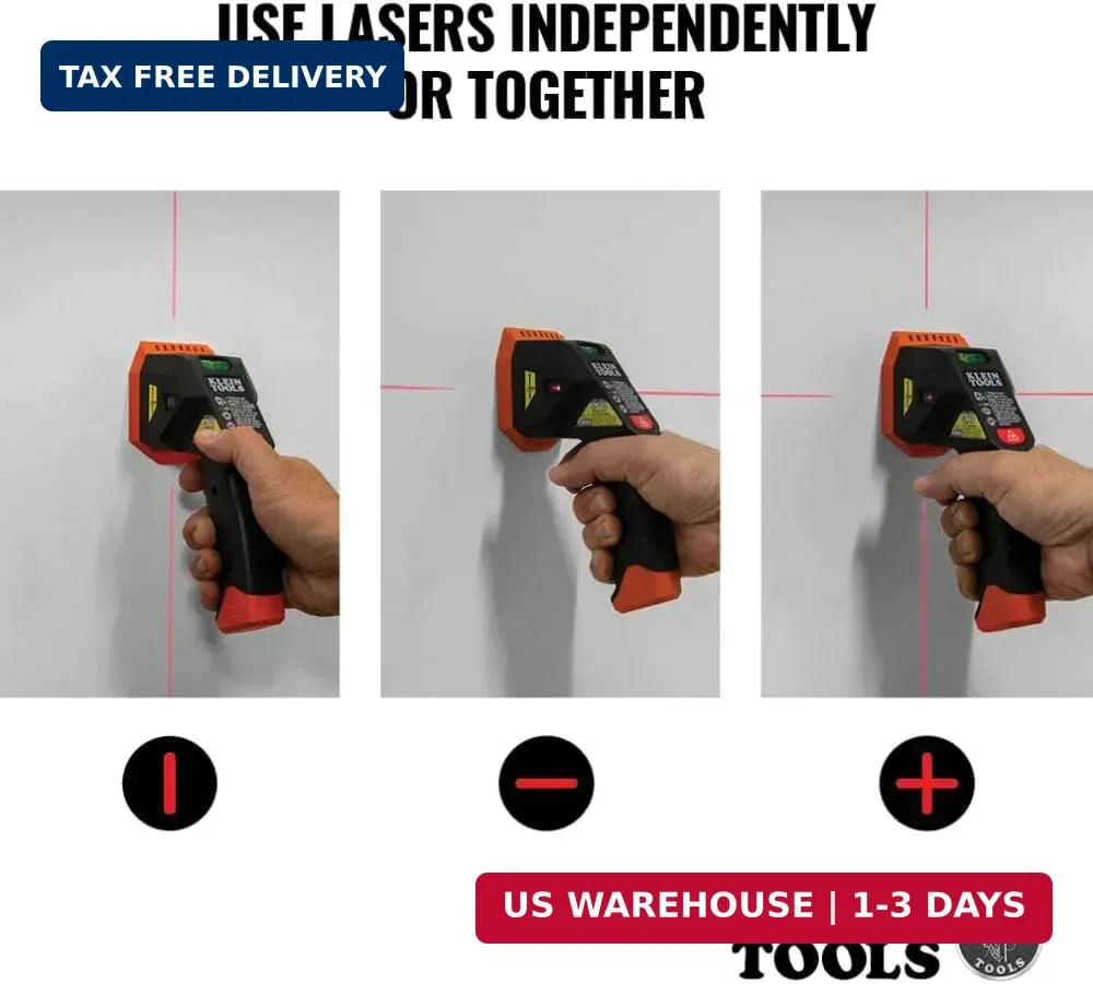 Klein Tools ESF150LL Electronic Stud Finder with Cross-Line Lasers, Bubble Level