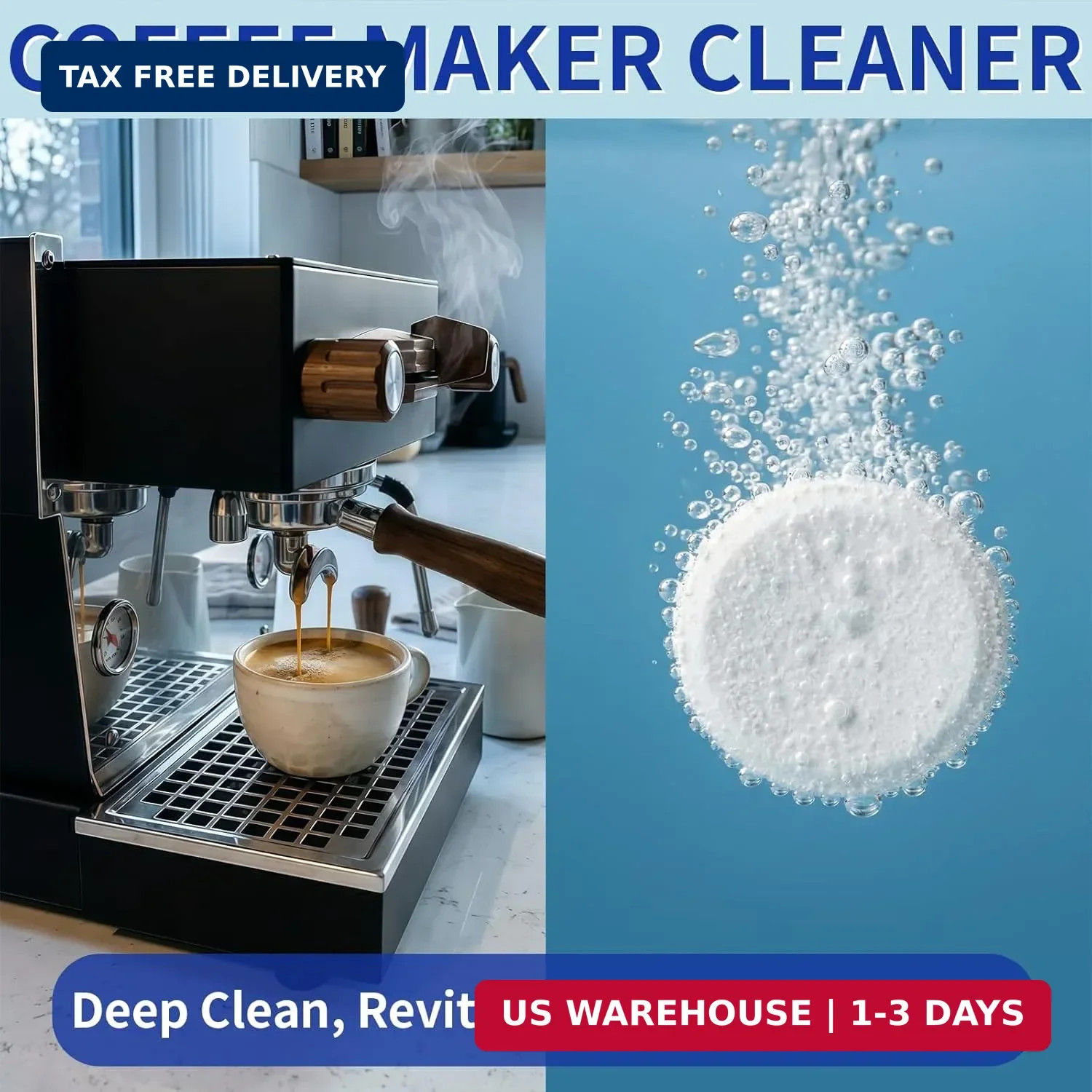 Coffee Machine Cleaner & Descaler Tablets - 24 Pack, Compatible with Nespresso,