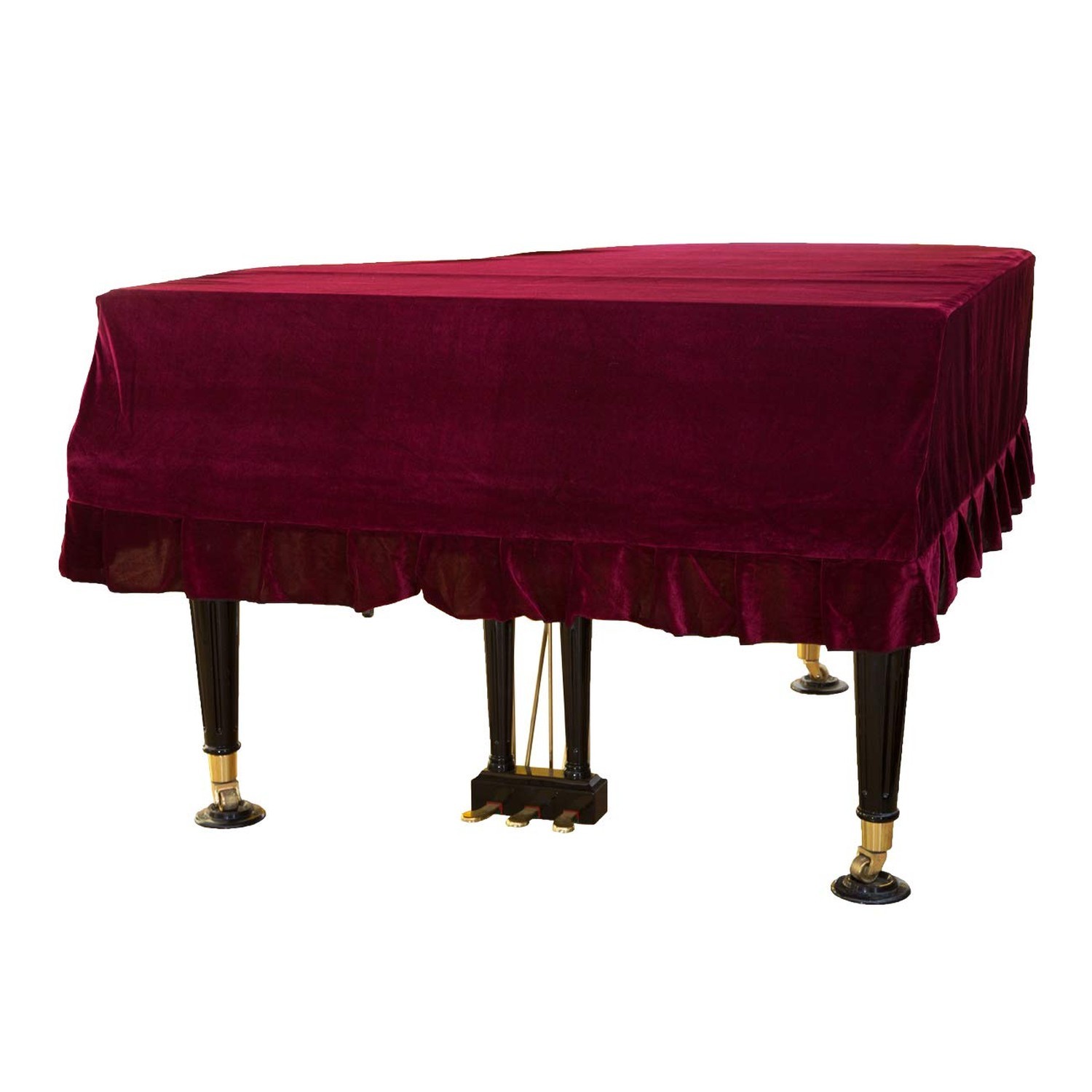 Pleuche Grand Piano Cover Bordered Dust Protective Cover Cloth 62.9 x 59 x 19...