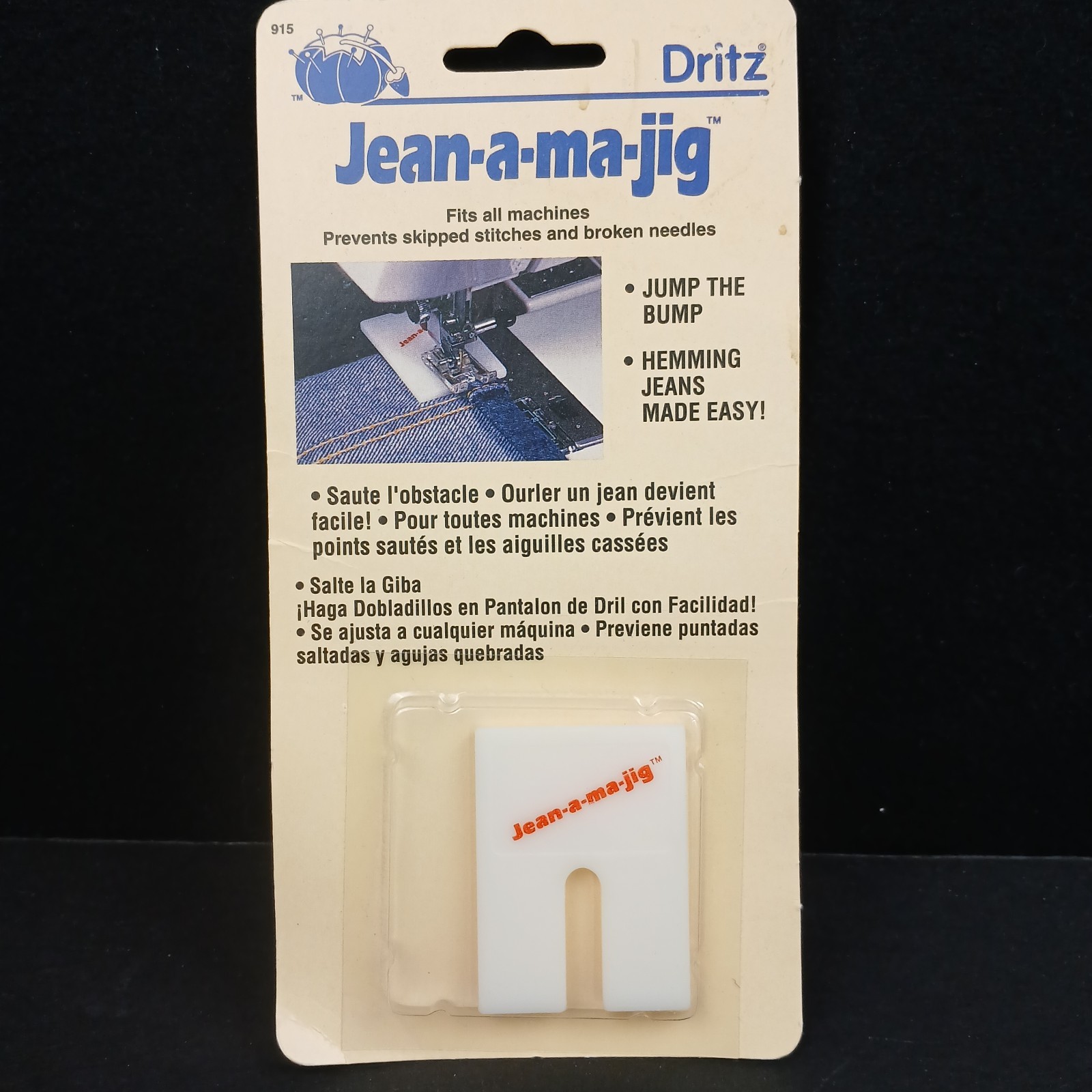 NEW OLD STOCK Dritz 915 Jean-a-ma-jig Sewing Skipped Stitches Needles Sew Jeans
