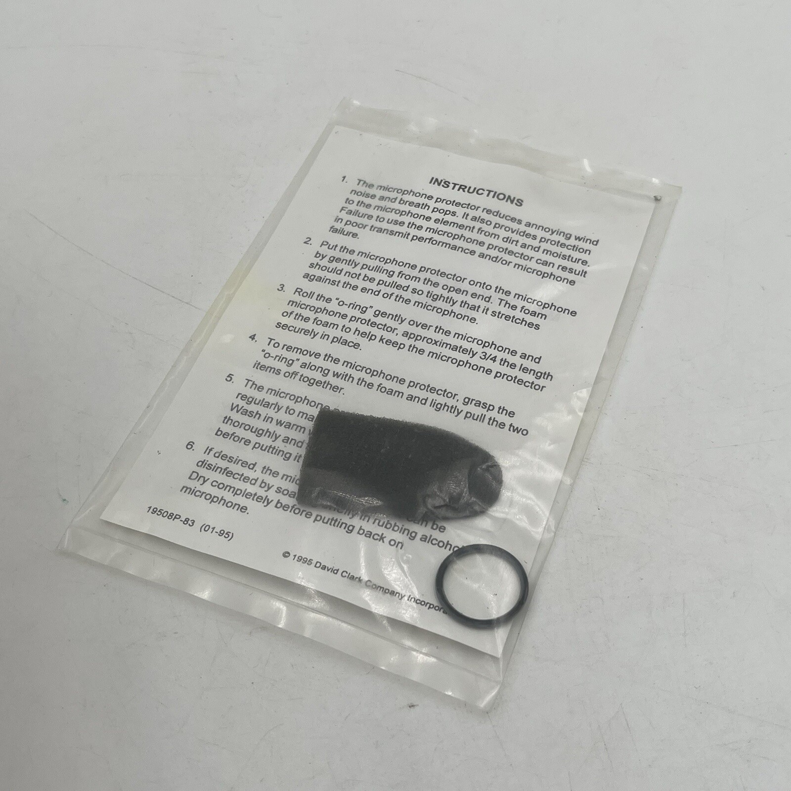 ORIGINAL DAVID CLARK MIC MUFF / MICROPHONE PROTECTOR COVER M-4 p/n 40062G-01