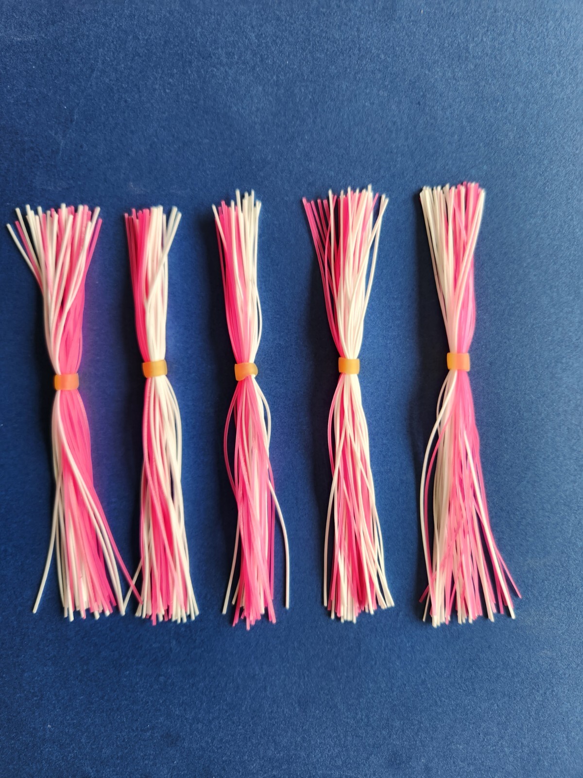 5  White/Pink  5-9269 silicone skirt replacement material Tabs Spinner bait jig