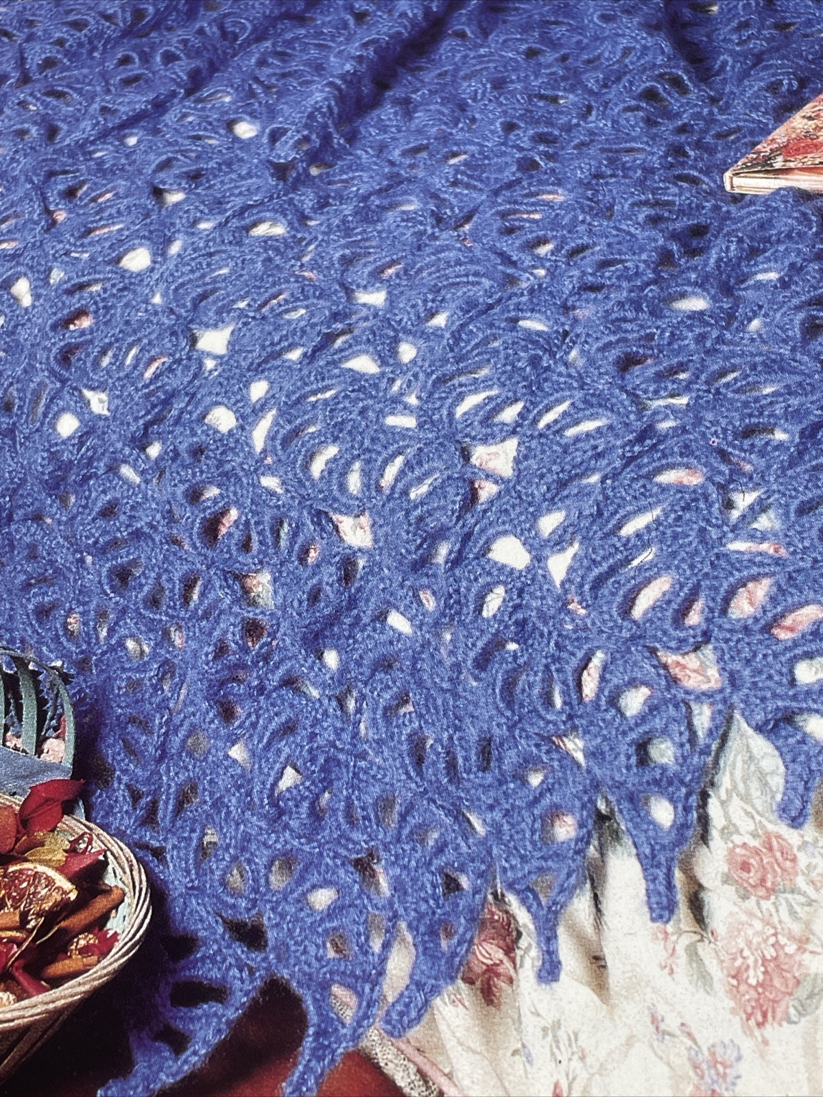 Blue Paddlewheel Afghan Victorian Elegance Crochet Pattern Needlecraft Shop