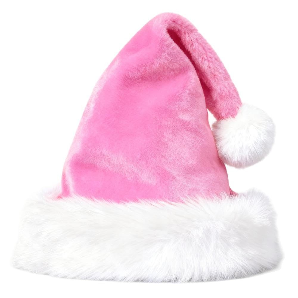 Christmas Hats Plush Velvet Santa Hats for Adult Kids Party New Year's Eve Party