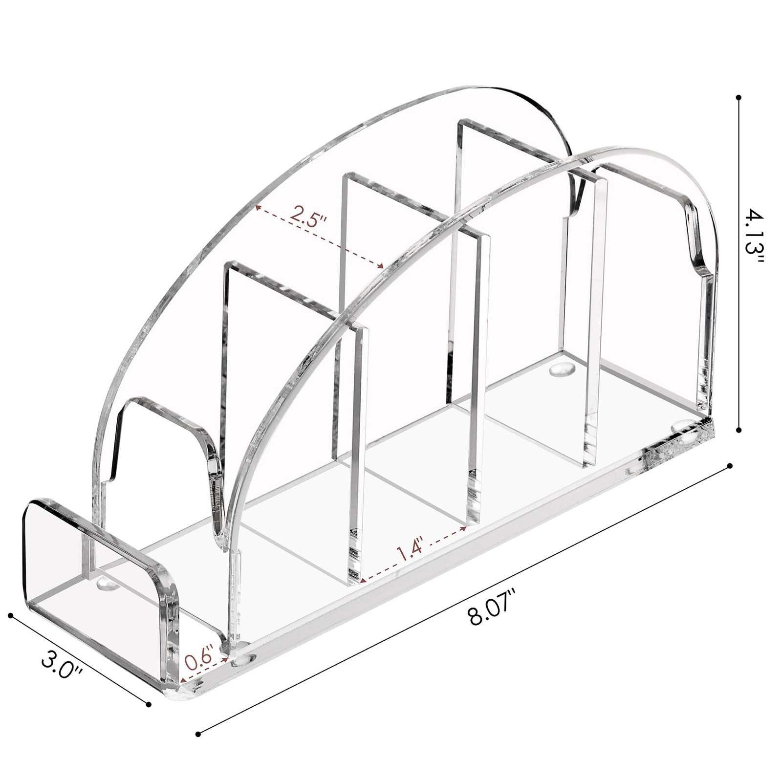 Acrylic 5 Compartments Remote Control Holder, Multi-functional Bedside Couch ...