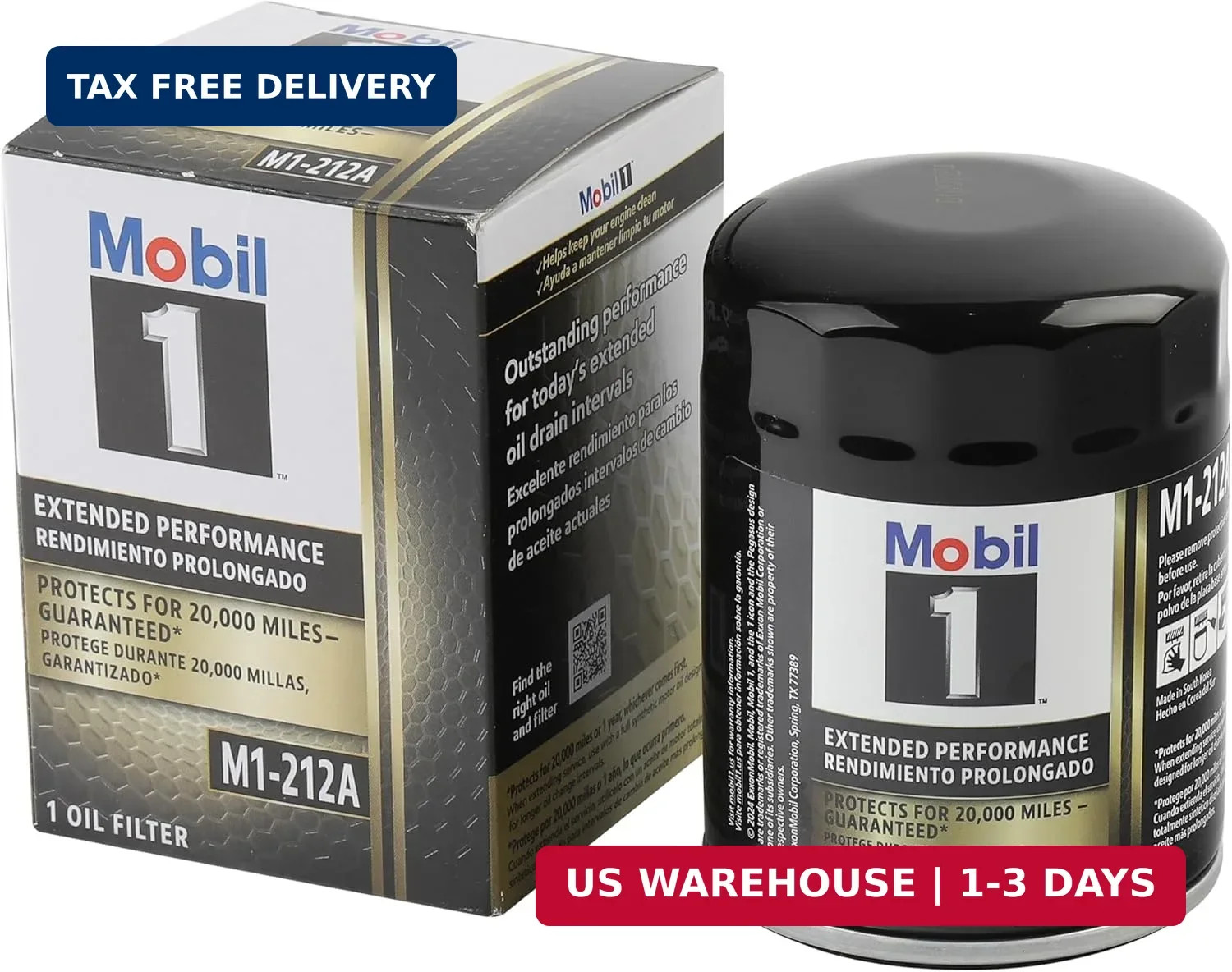 Mobil 1 M1-212A Extended Performance Oil Filter, 1 Pack | Synthetic Blend, High