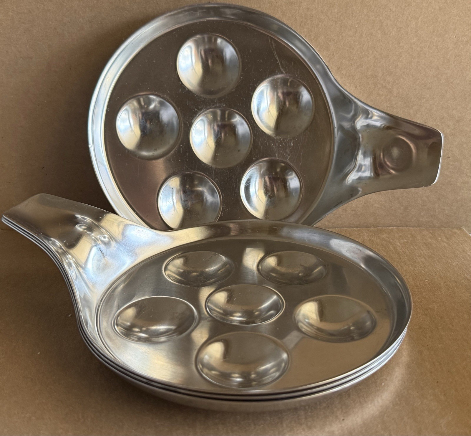 WMF Cromargan Germany Silverplate Snail Escargot Tray Plate Set Of 4