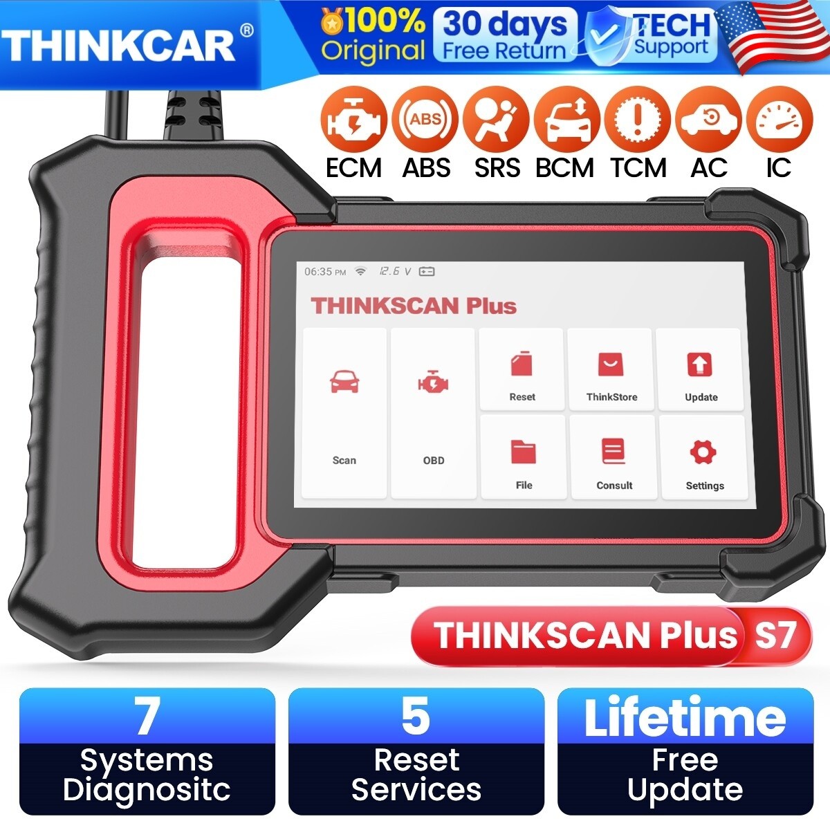 Thinkscan Plus S7 Automotive Fault Code Reader OBD2 Scanner Diagnostic Tool