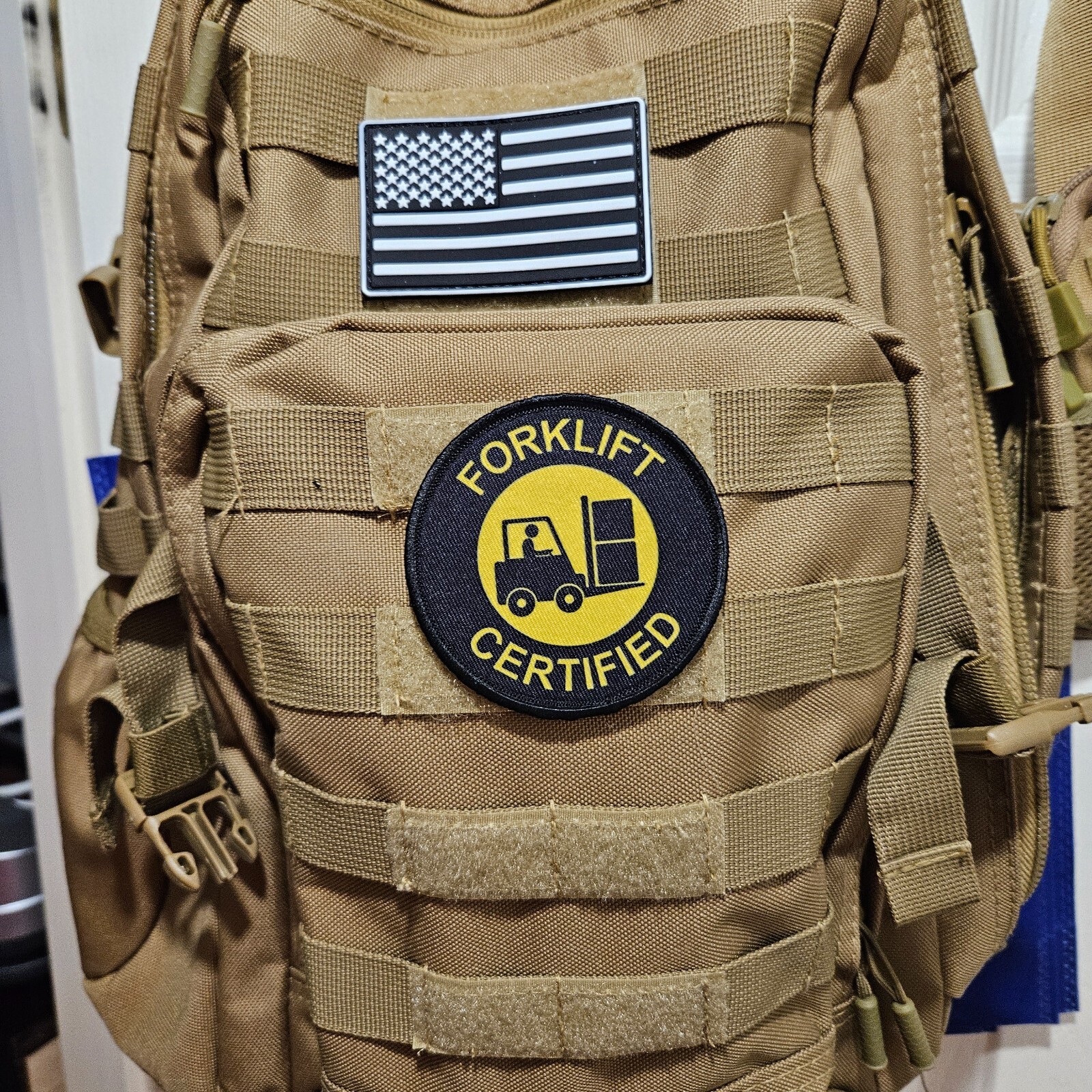 Forklift certified meme 3" circle hook & loop tactical patch Funny edc