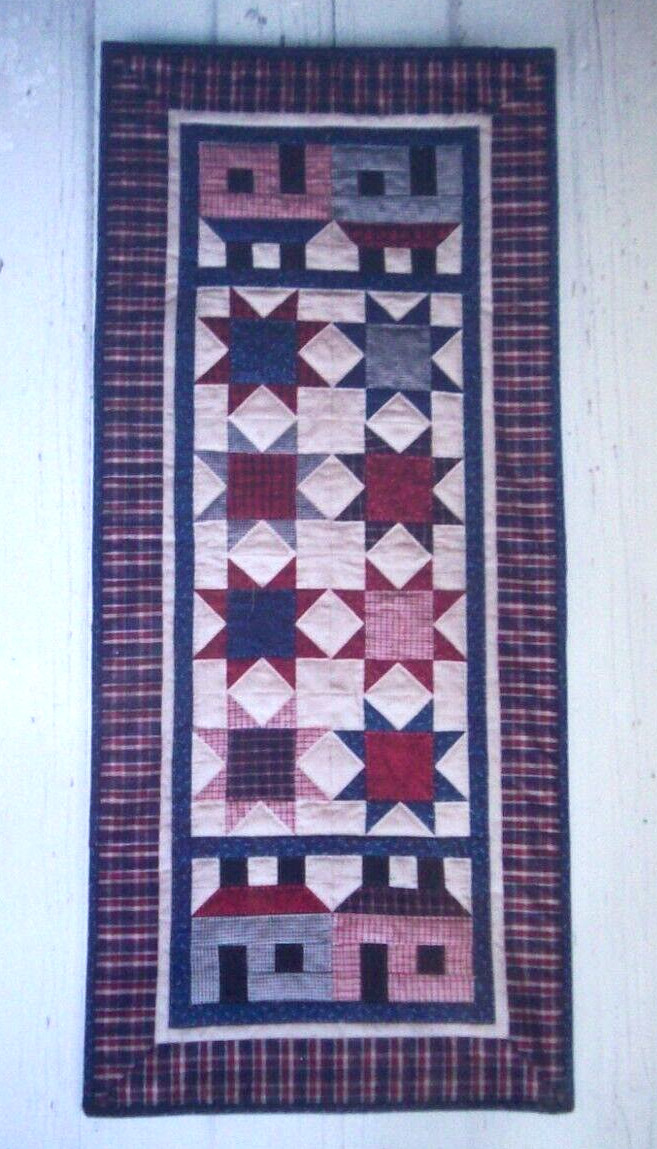 Stars and houses Homespun Table Runner quilt pattern *P