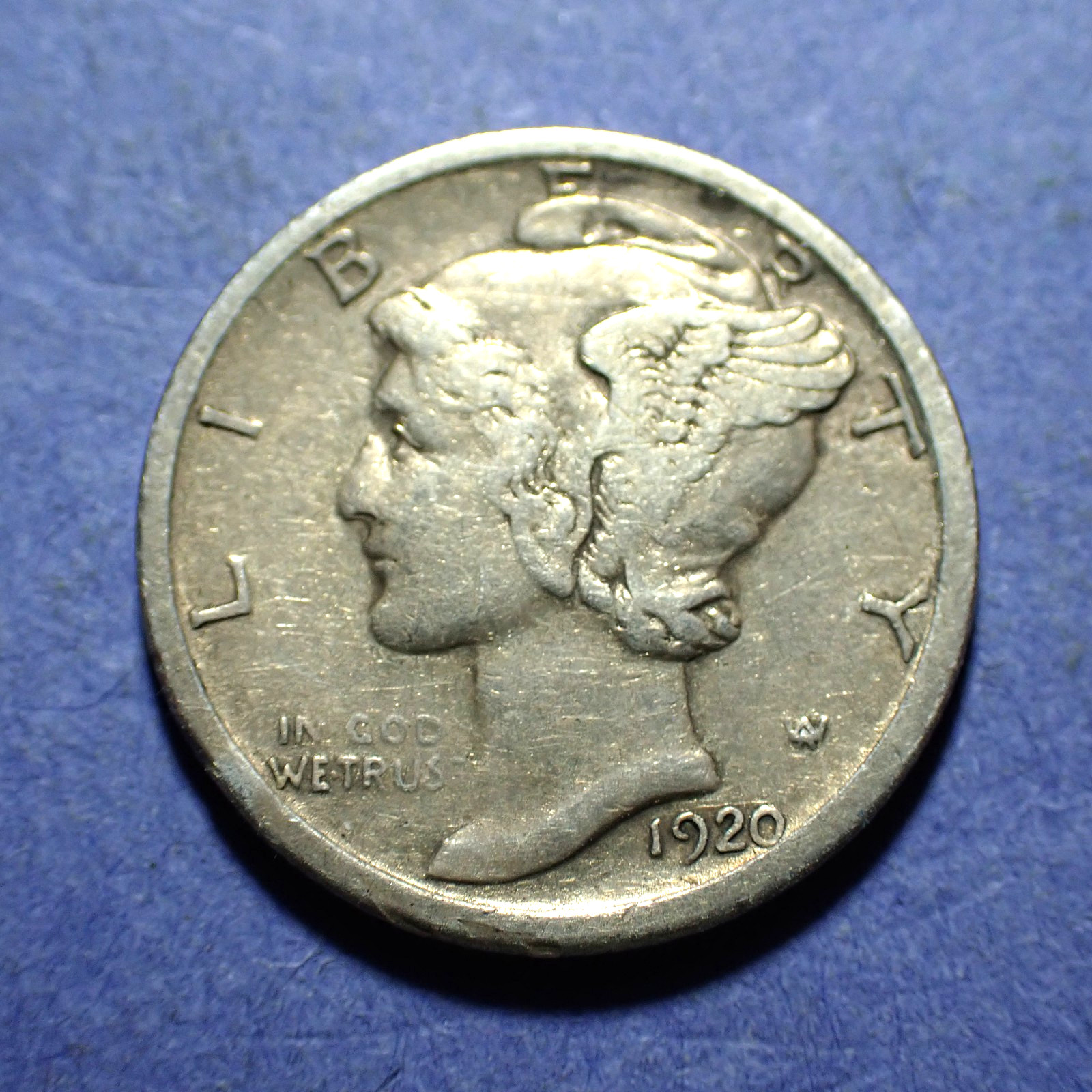 1920-D Mercury Dime  VF+