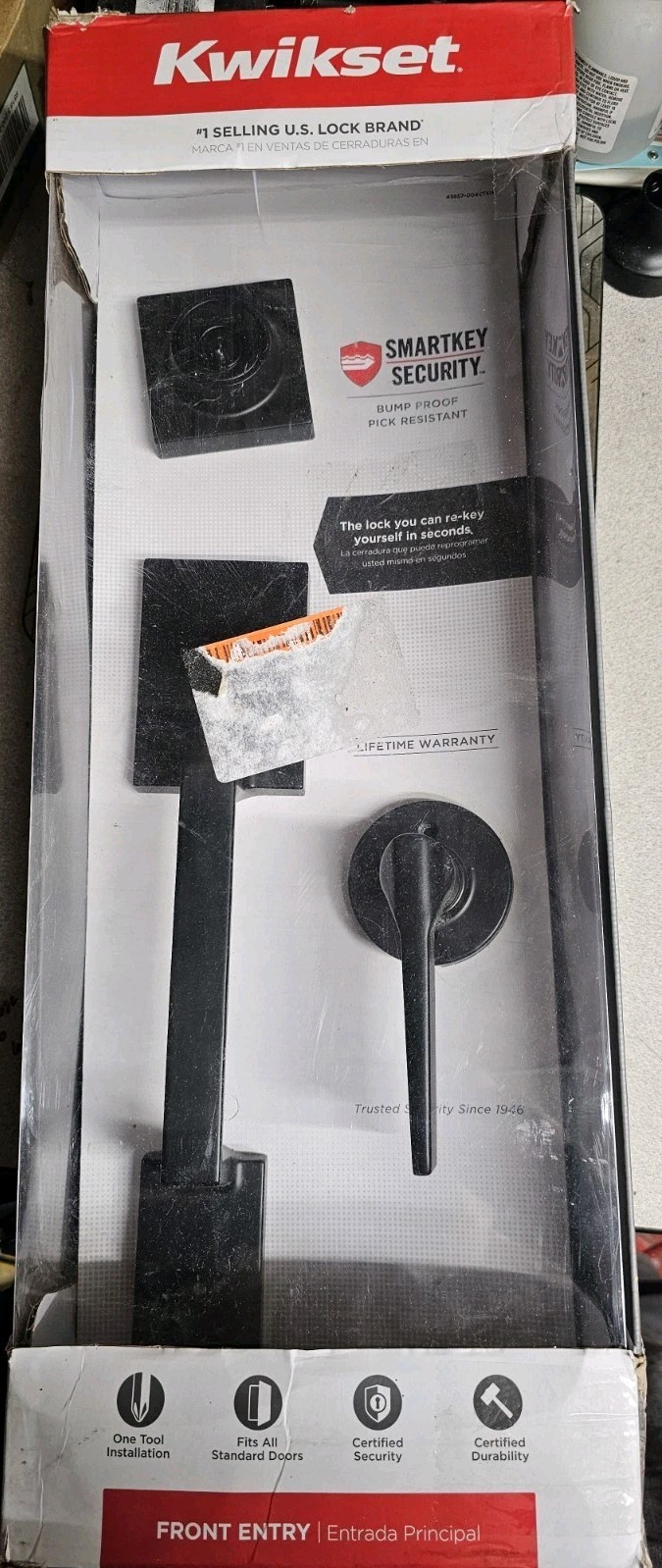 Kwikset Amador HandleSet Hollis Lever Matte Black Deadbolt 96870-165 *Read Desc*