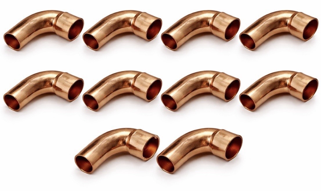 (10 PACK) 3/8 Long Turn Street 90 (ACR) FTGxC LR Street Elbow HVAC Copper USA