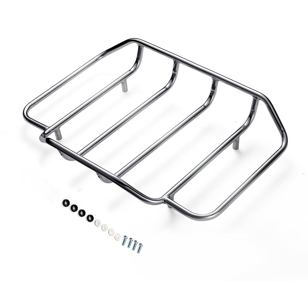 Air Wing Rear Tour Trunk Luggage Rack for Touring King Chopped Razor Pack Chrome