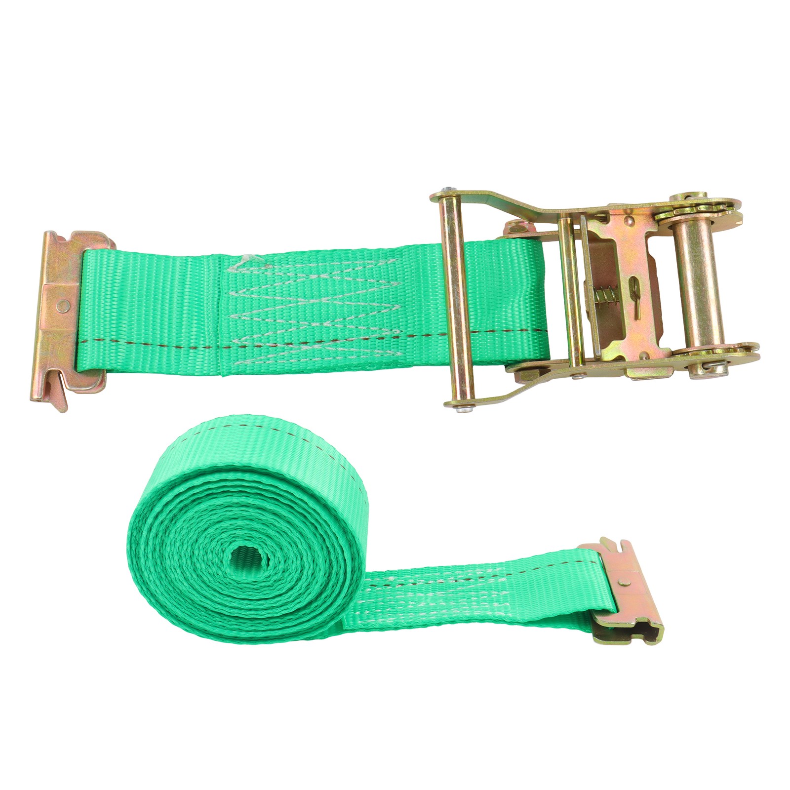 LABLT 15' Green Ratchet Straps E Track Wheel Chock Tie Down System For Trailer