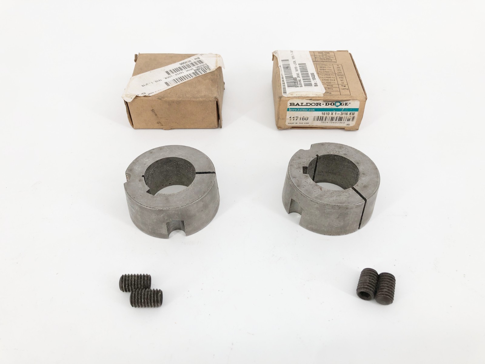Lot of 2 New Baldor Dodge 1610 X 1-3/16 KW Taper Lock Bushings 117160