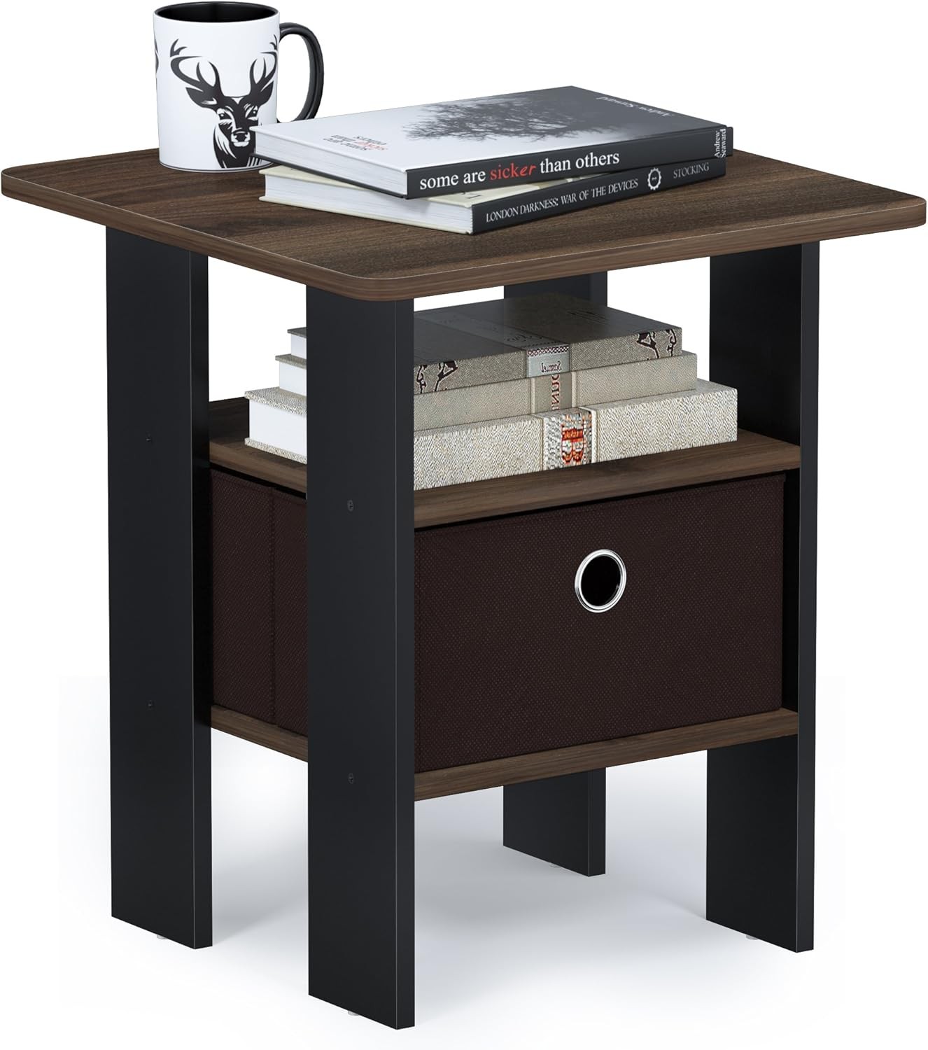 Andrey USB & Type-C Port Charging Station End Table W/ Storage Bin 15.55 W x