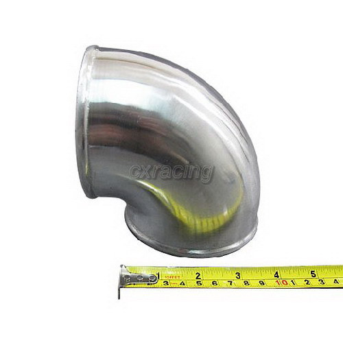 CXRacing 4" Cast Aluminum Elbow 90 Degree Pipe Tube Polished For Turbo Elbow