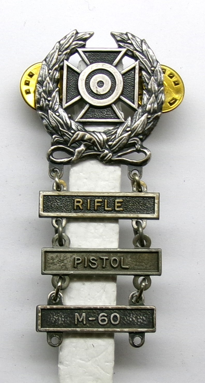 U.S. Army Basic Qualification Expert Badge & RIFLE PISTOL M-60 BARS