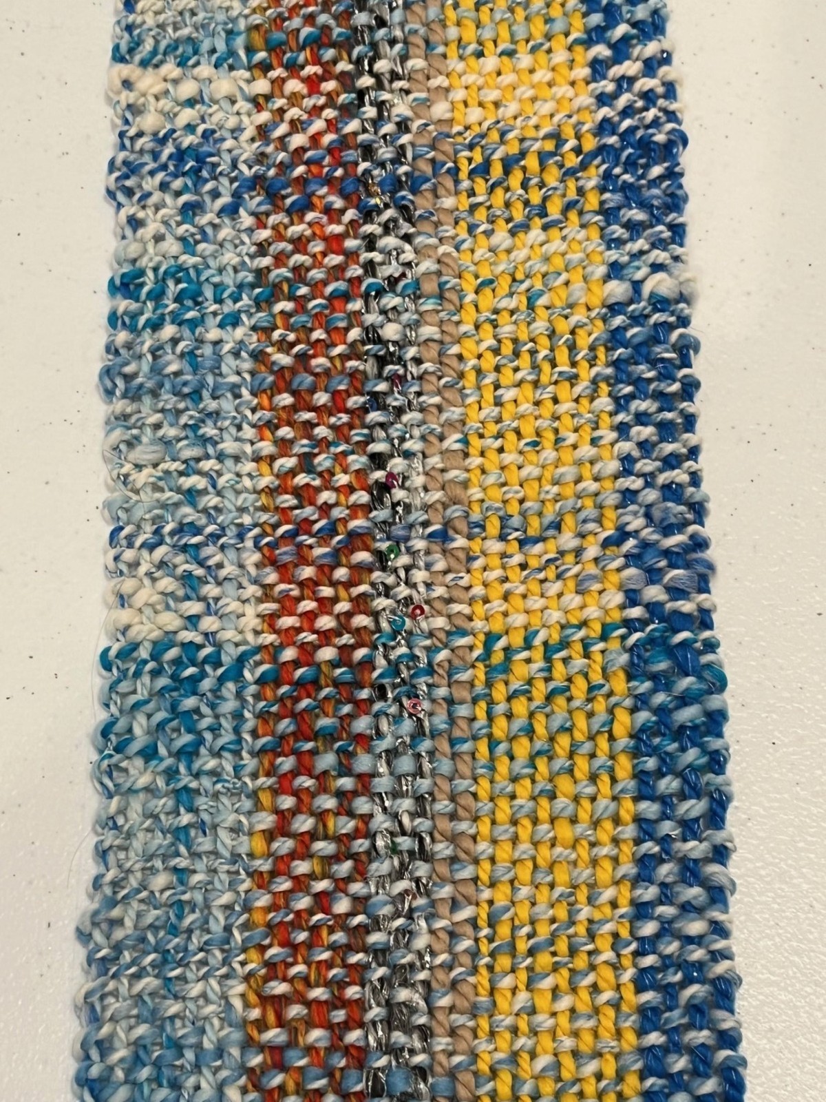 Multi-Colored Self-Striping Handwoven Scarf